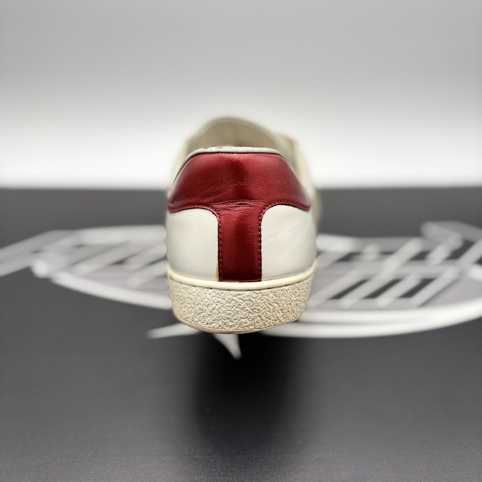 Size 9 G (9.5 US) - Gucci Ace Leather  With Strap ' White '