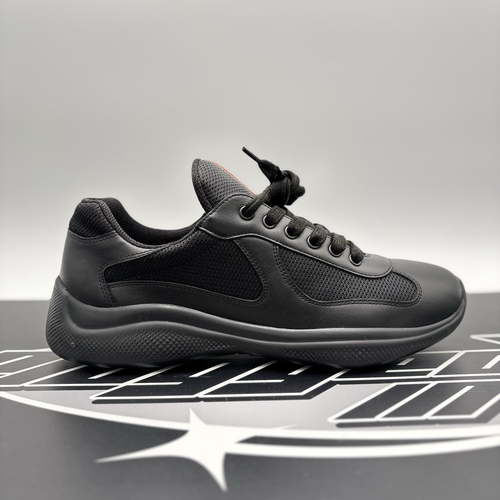 Size 8 UK (9 US) - Prada Americas Cup ' Black Leather ' | GOOD CONDITION!