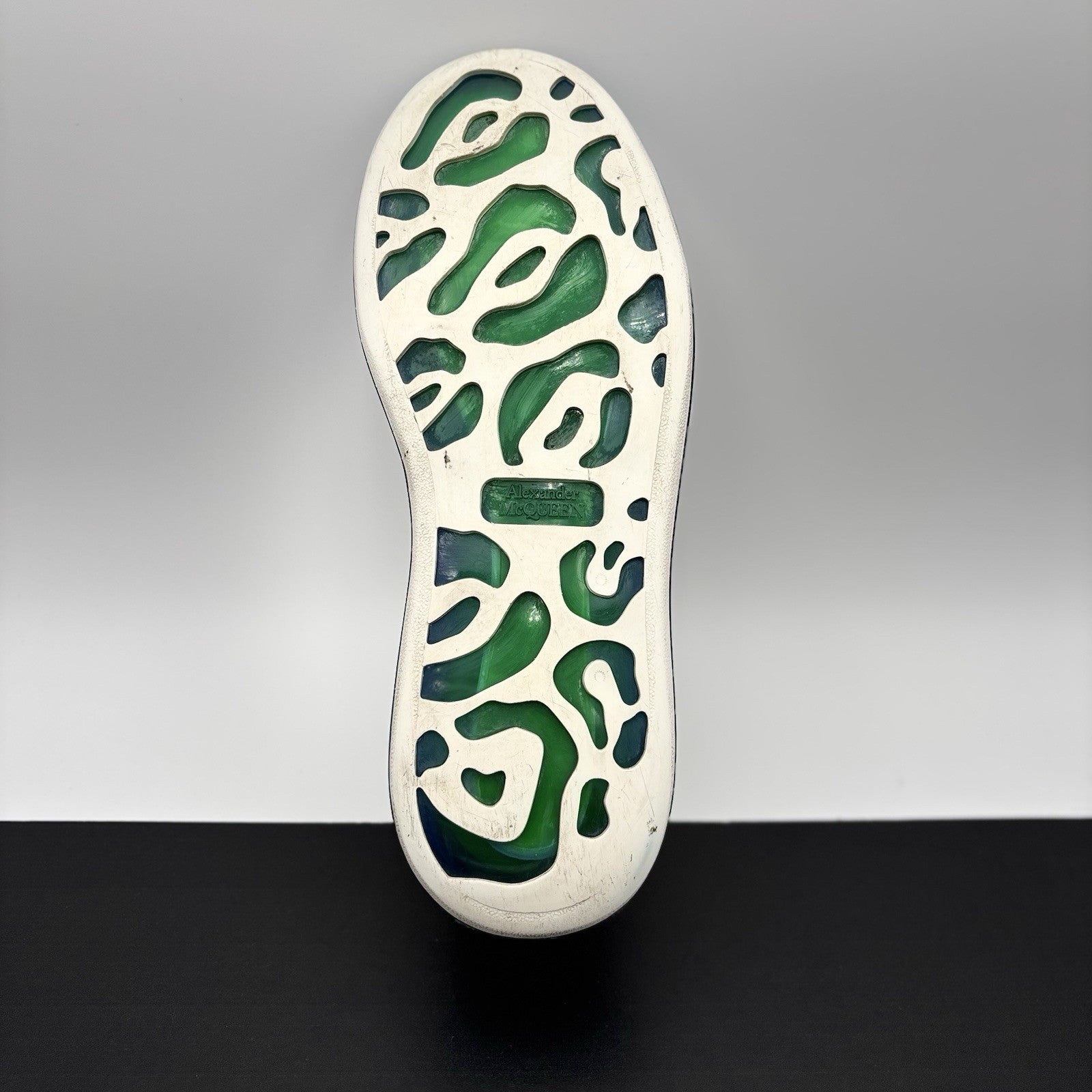 Size 45 (12 US) Alexander McQueen ' Transparent Sole White, Lime '
