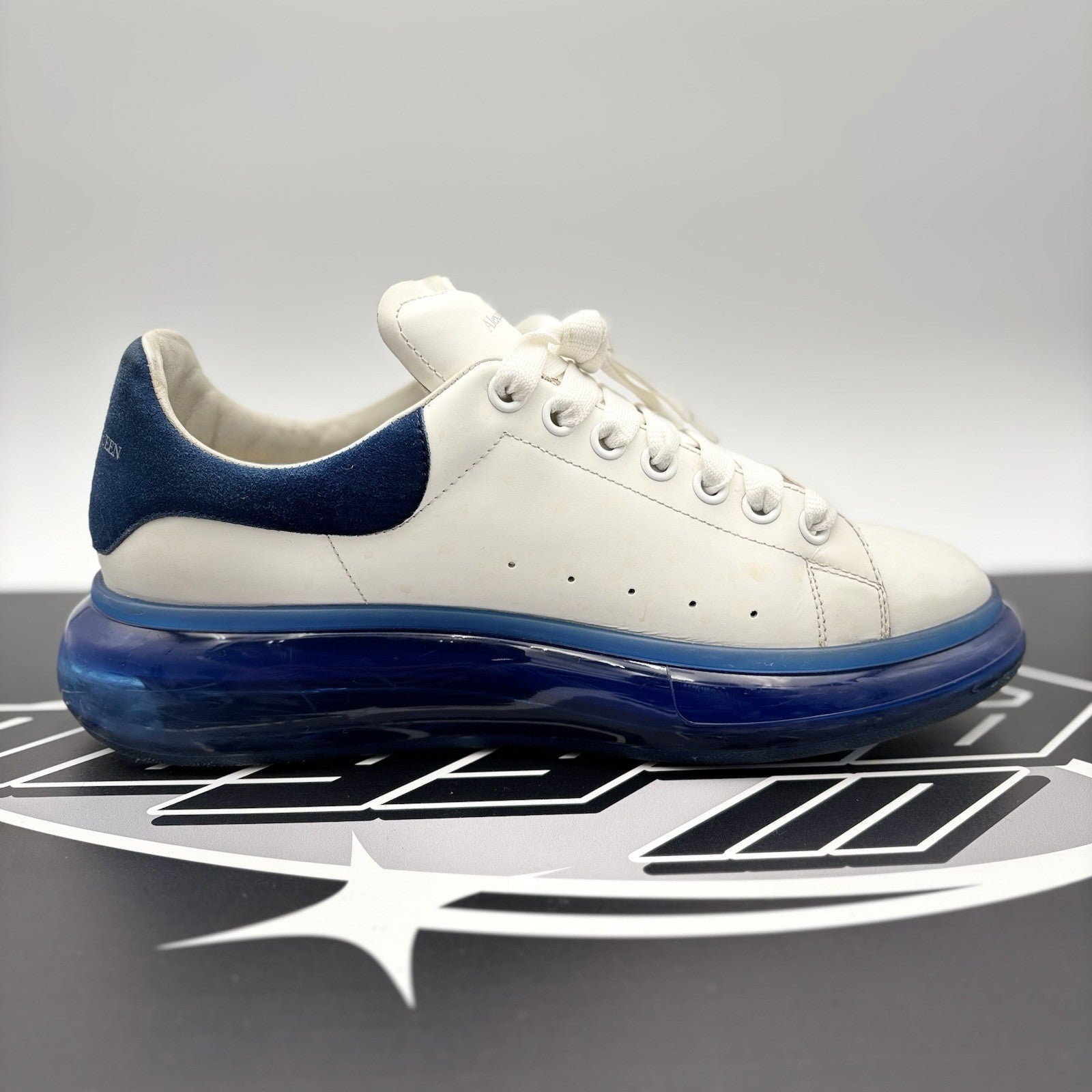 Size 43 EU (10 US) - Alexander McQueen ' White, Blue Bottoms ' | GOOD CONDITION!