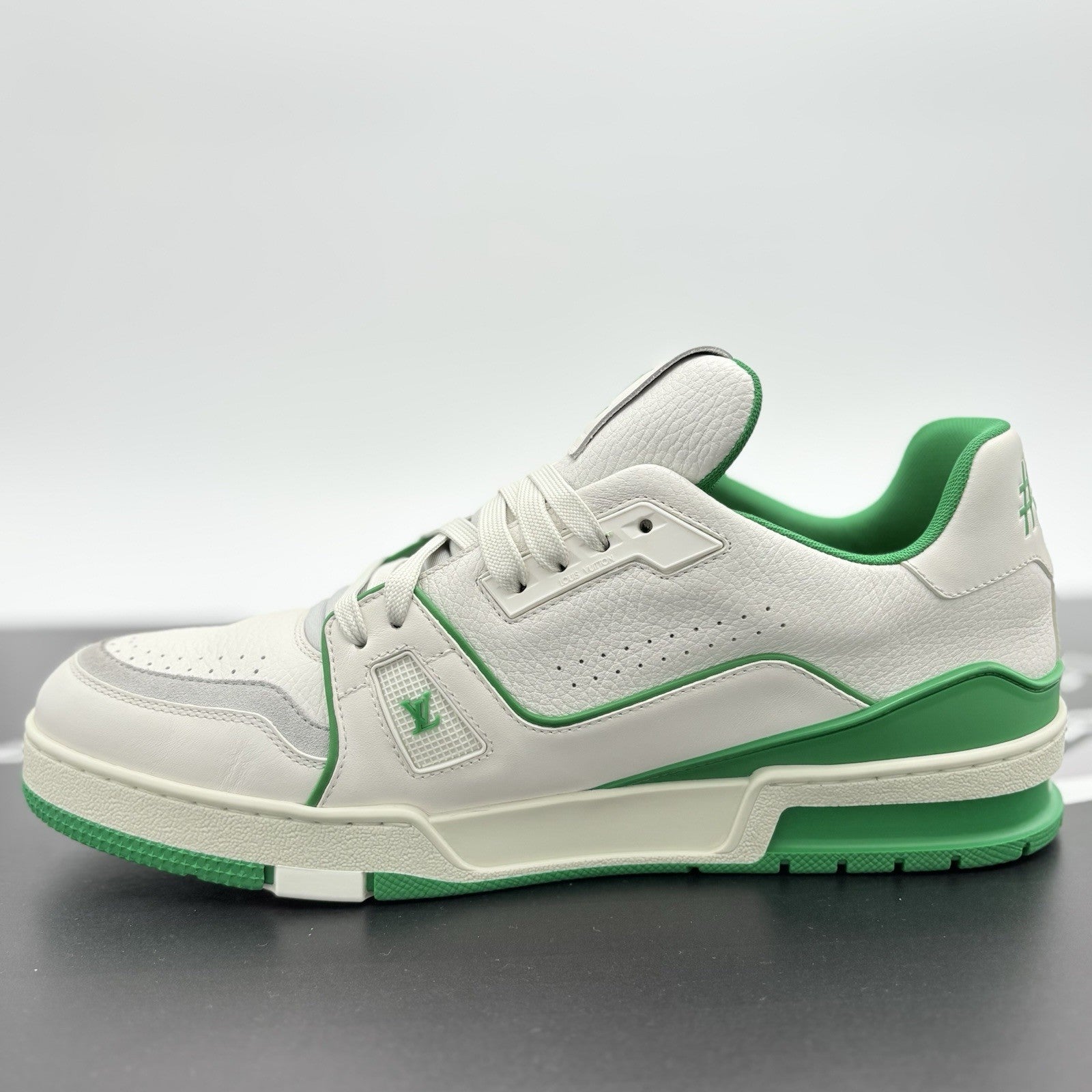 Size 9 LV (10-10.5 US) - Louis Vuitton Trainer ' White Green ' | ONLY WORN 1-3x