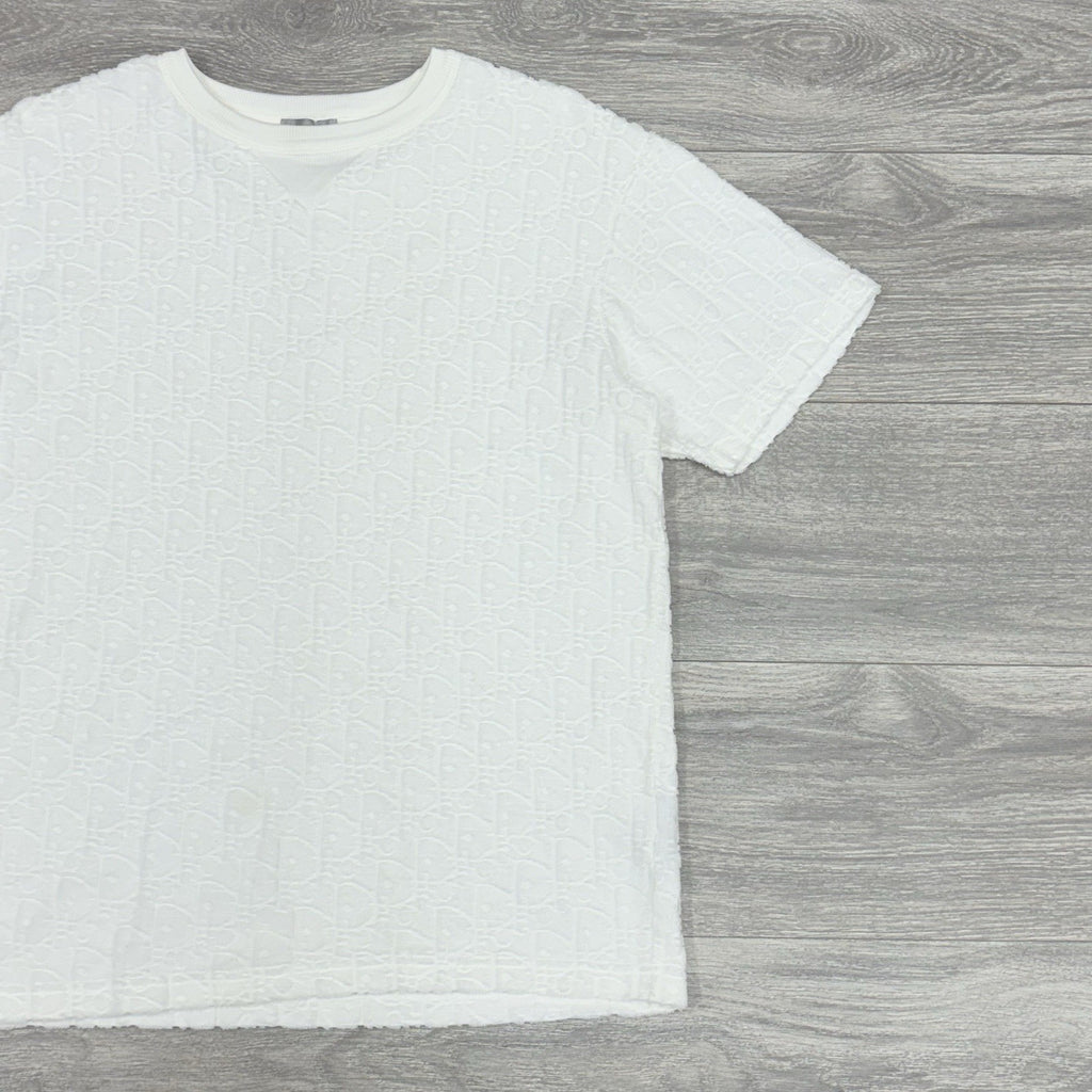 Size XS - Dior Oblique Relaxed Fit Terry Cotton Jacquard T-Shirt ' Off White '