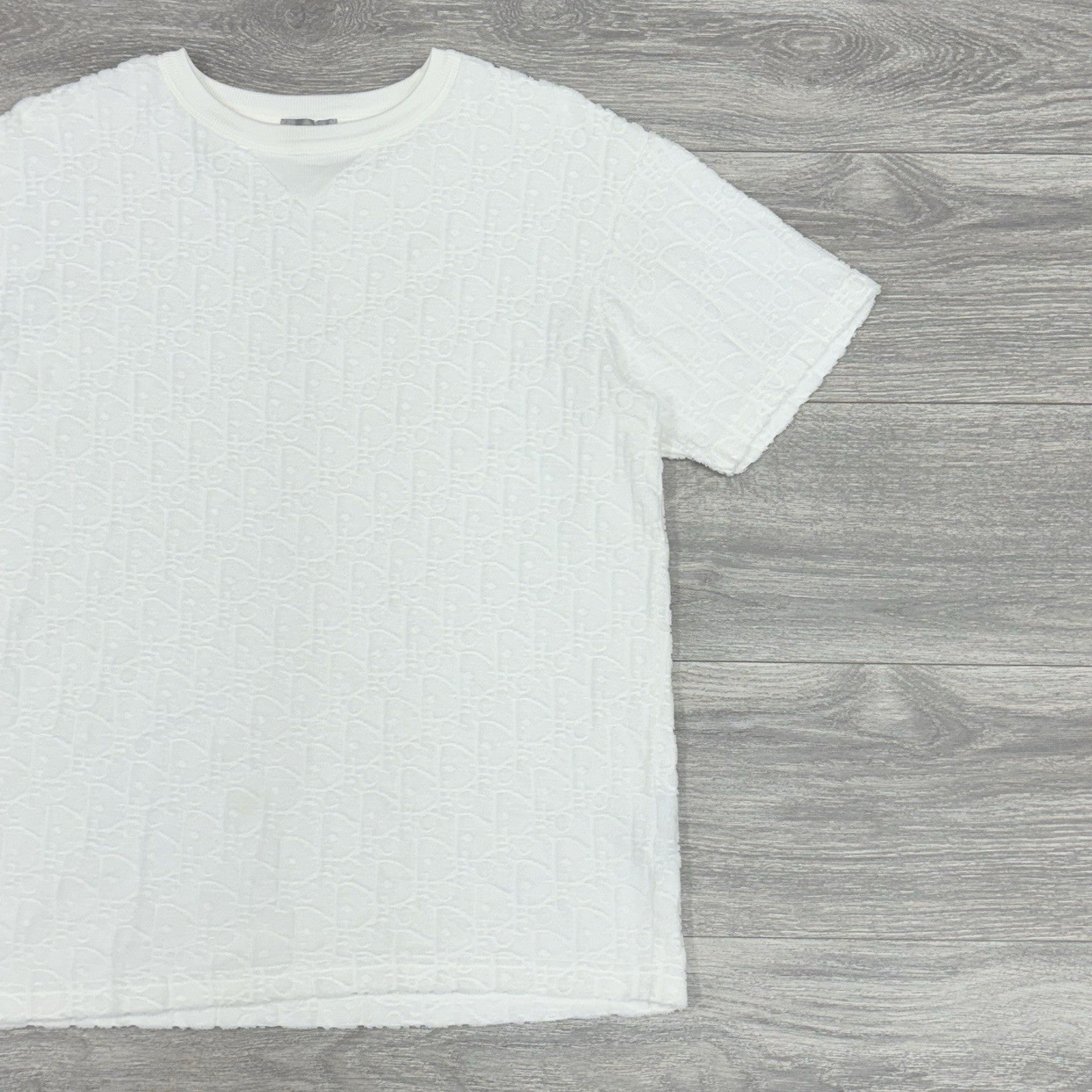 Size XS - Dior Oblique Relaxed Fit Terry Cotton Jacquard T-Shirt ' Off White '