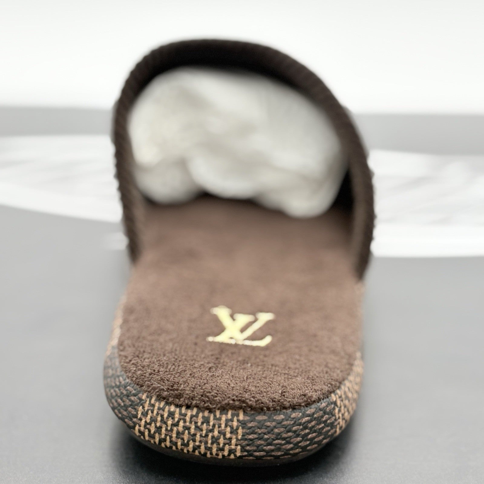 Size 11 LV (12-12.5 US) Louis Vuitton Palace Slipper Damier Pop ' Ebene ' | NEW!