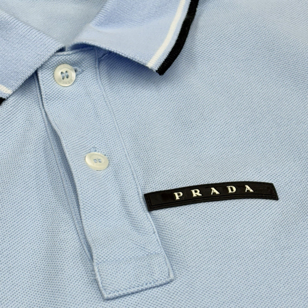 Size L - Prada Polo Shirt ' Light Blue ' | GREAT CONDITION!