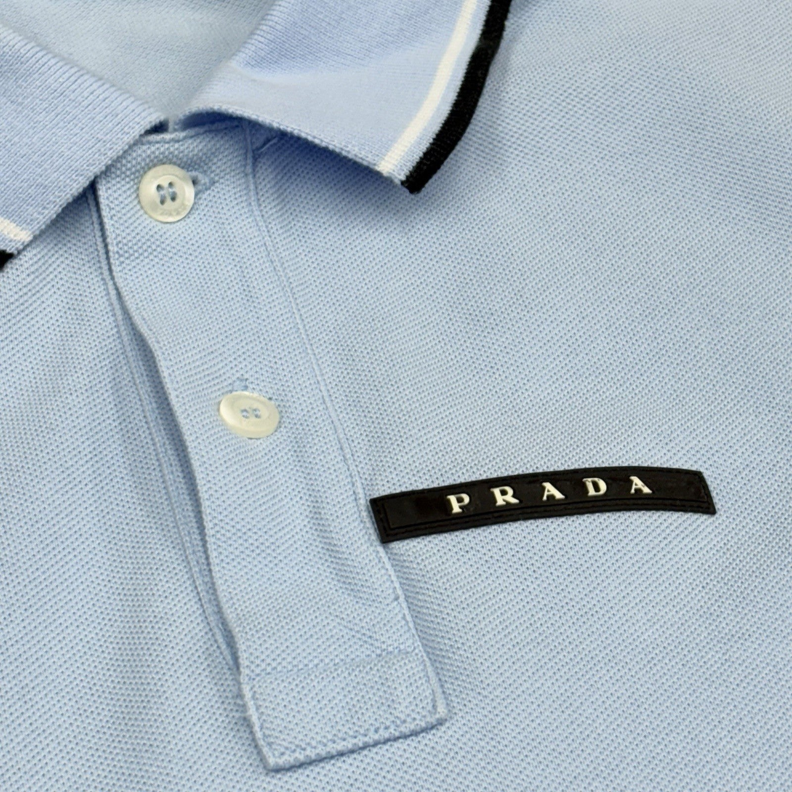 Size L - Prada Polo Shirt ' Light Blue ' | GREAT CONDITION!