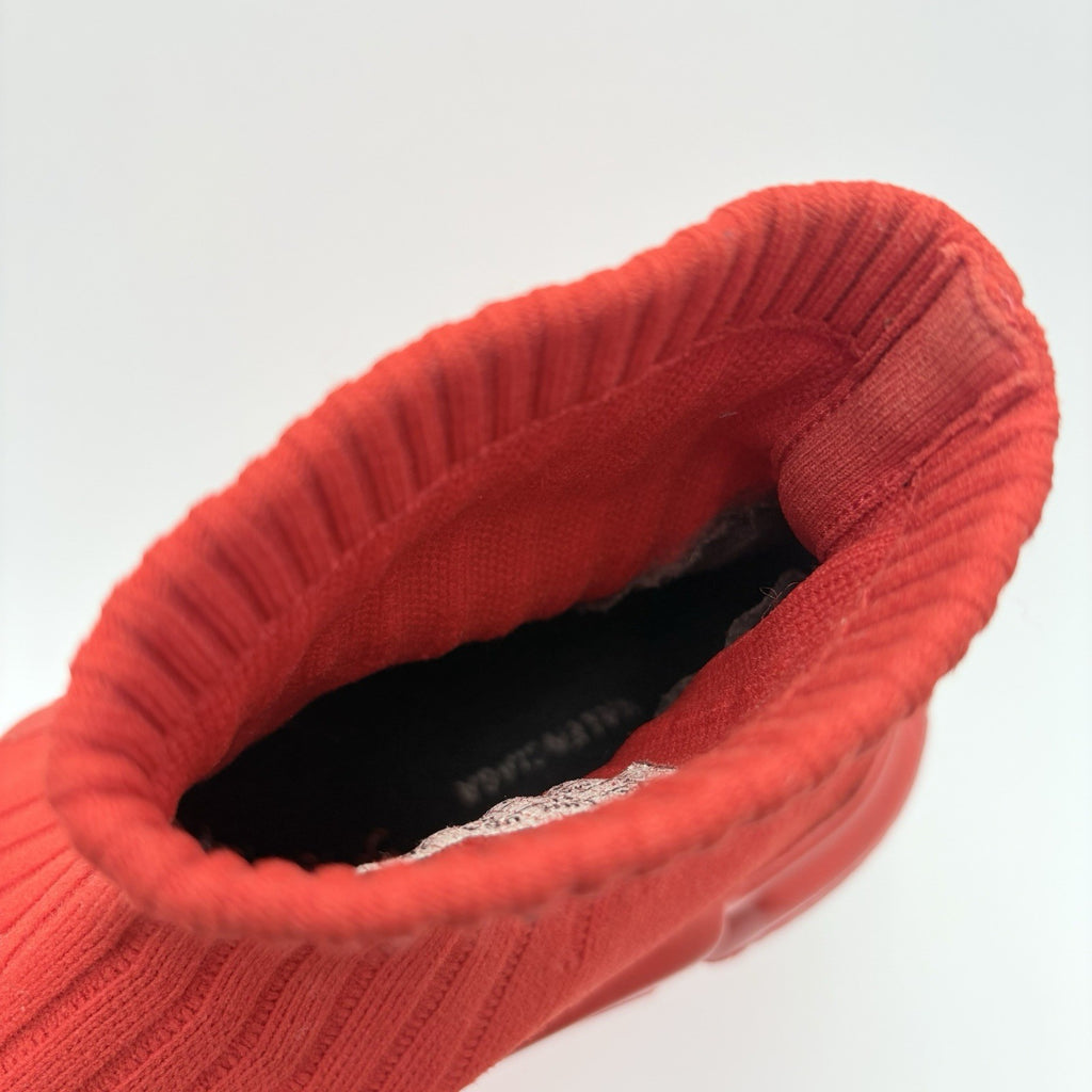Size 41 (8 US) - Balenciaga Speed Trainer Rib Knit Rouge ' Red ' | GREAT COND!