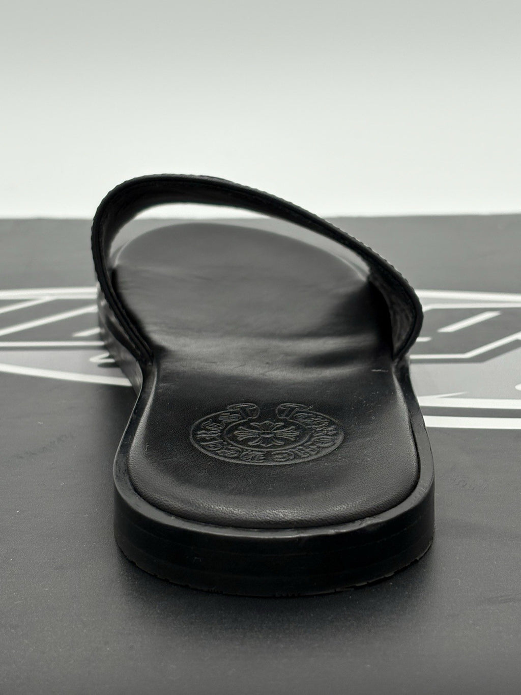 Size 41 (8 US) - Chrome Hearts Leather Slides ' Black ' | SUPER CLEAN!
