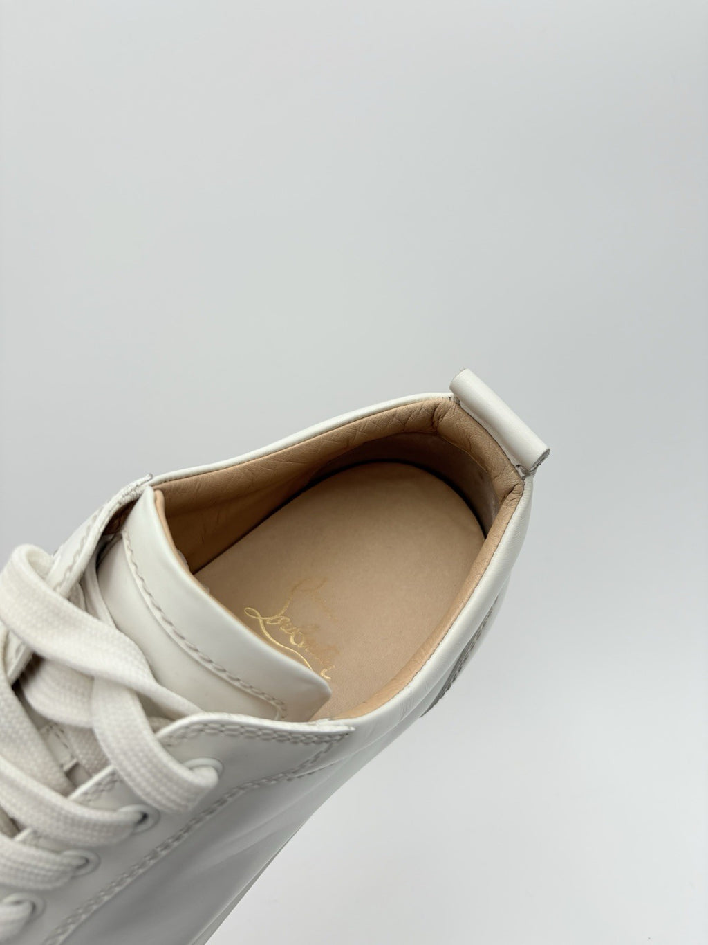 Size 42 (9 US) Christian Louboutin Leather Louis Spikes ' White ' | GREAT COND!