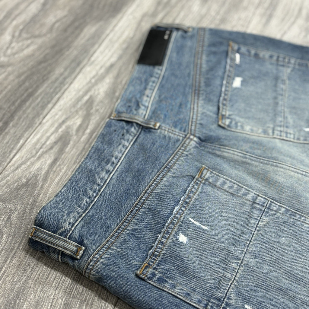 Size 34 - Amiri Shotgunned Distressed Baggy Jeans ' Indigo ' | SUPER CLEAN!