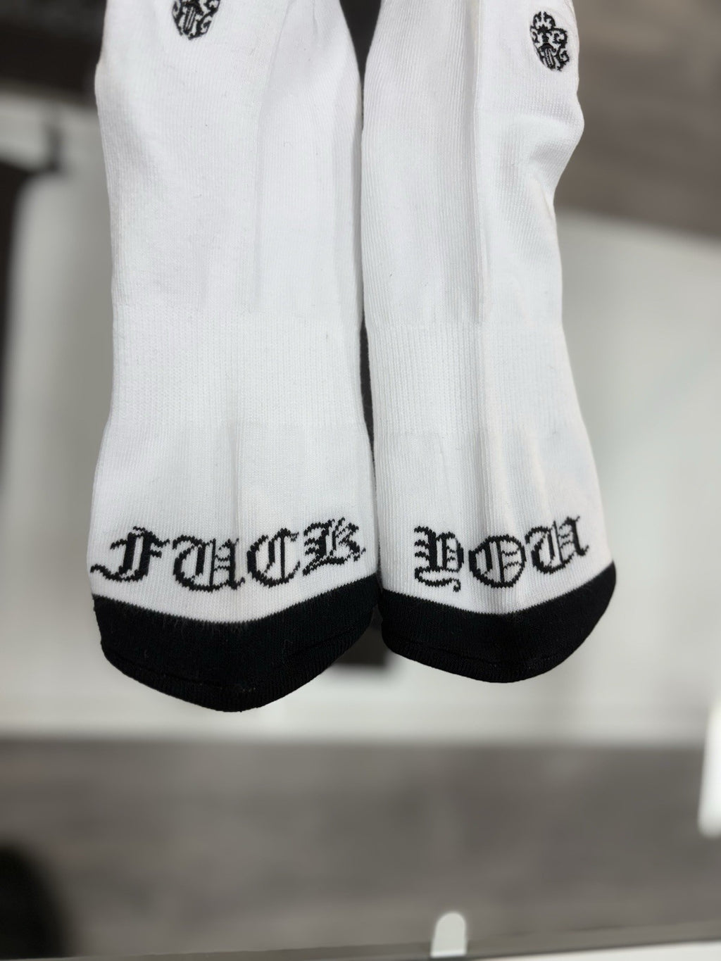 Size Large (9-13 US) - Chrome Hearts Miami Socks ' White ' | NEW!