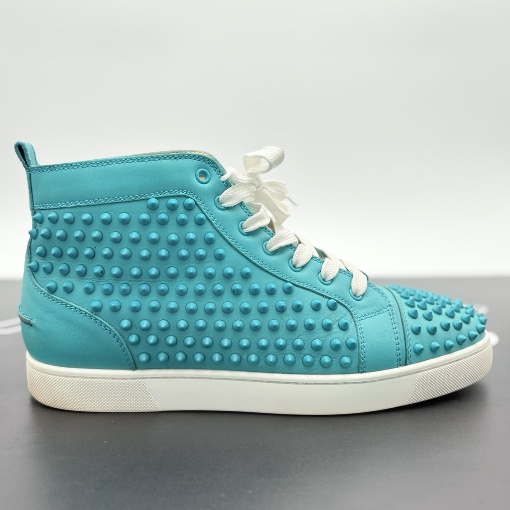 Size 45 (12 US) Christian Louboutin High Spikes ' Turquoise ' | GREAT CONDITION!