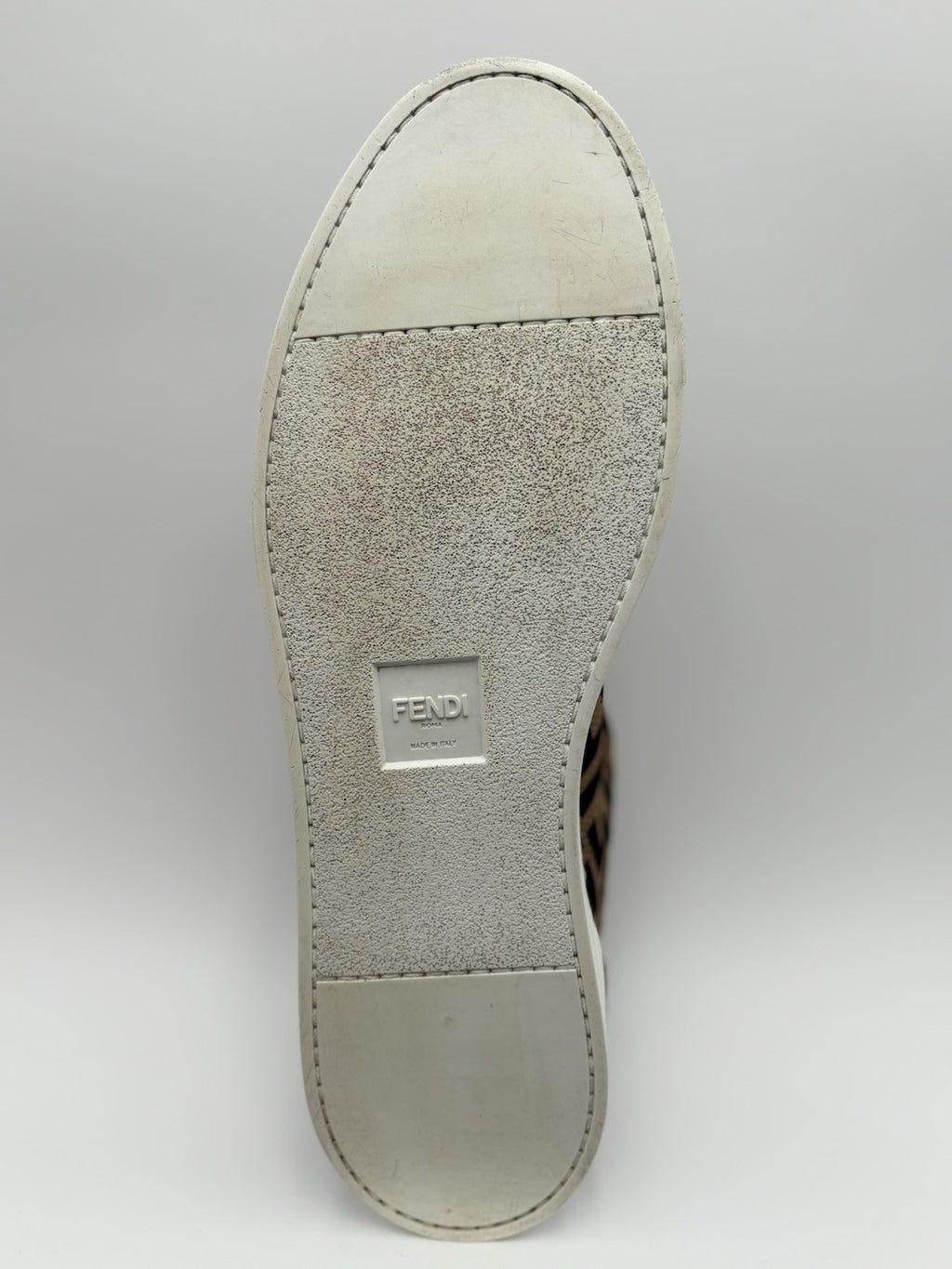 Size 11 UK (12 US) Fendi FF Motif Lace Up Low Top ' Almond Black ' | SUPER CLEAN