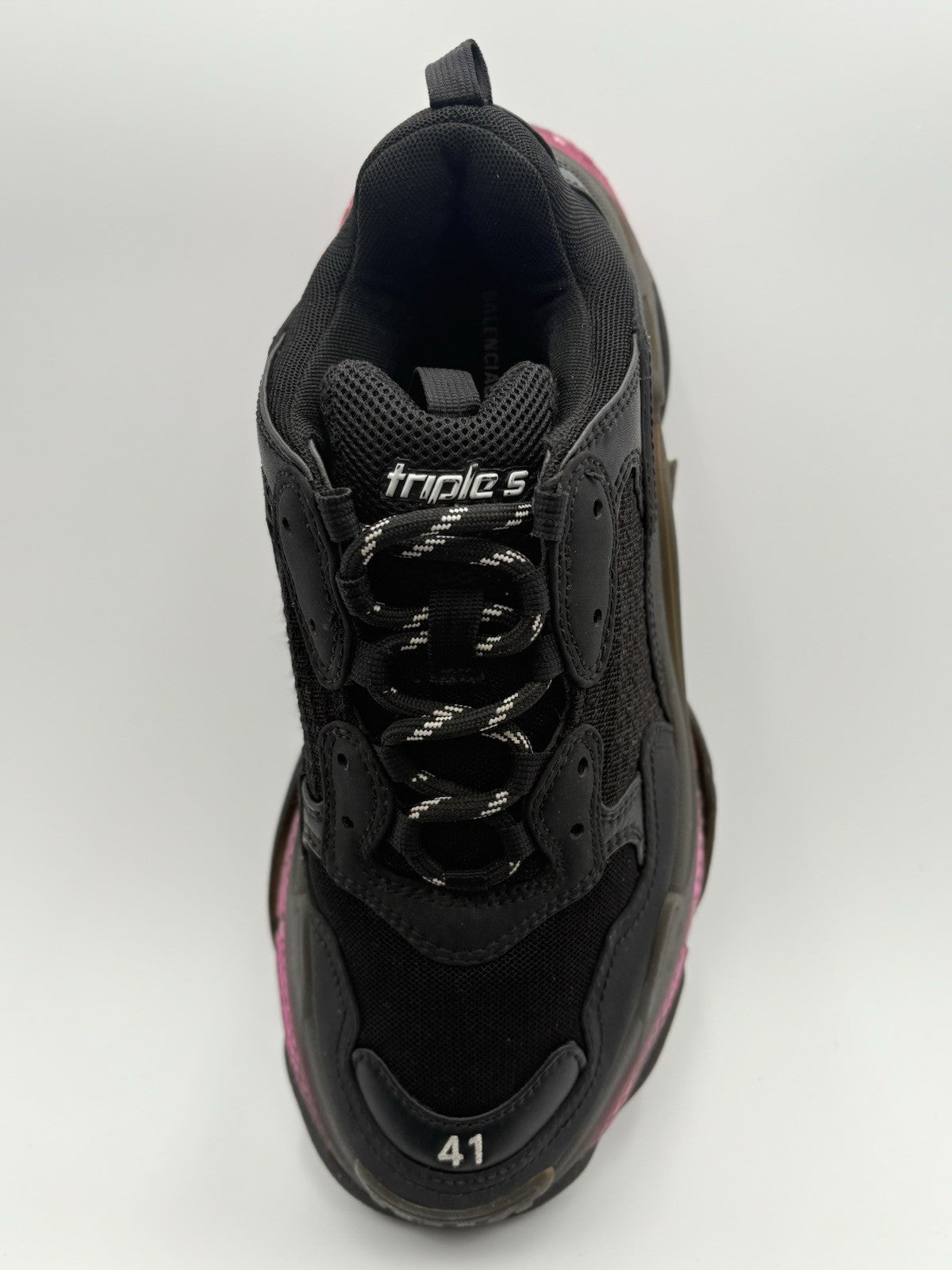 Size 41 - Balenciaga Triple S Clear Sole ' Black Neon Pink ' | GREAT CONDITION!