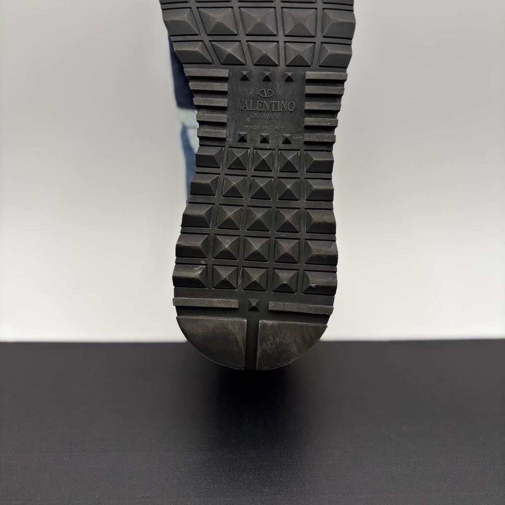 Size 41 EU (8 US) - Valentino Denim RockRunner Camo ‘ Blue, Red ‘ | GREAT COND!