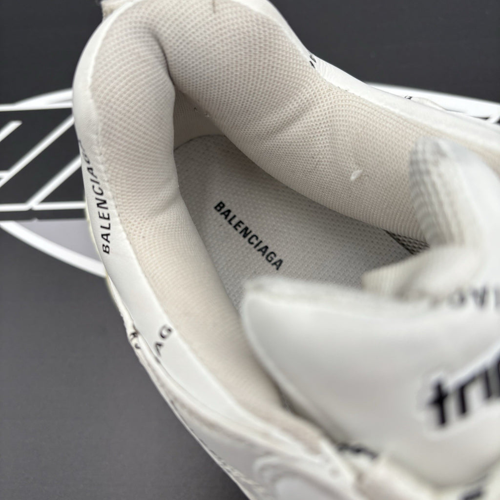 Size 45 (12 US) - Balenciaga Triple S ' Allover Logo White ' | GREAT!