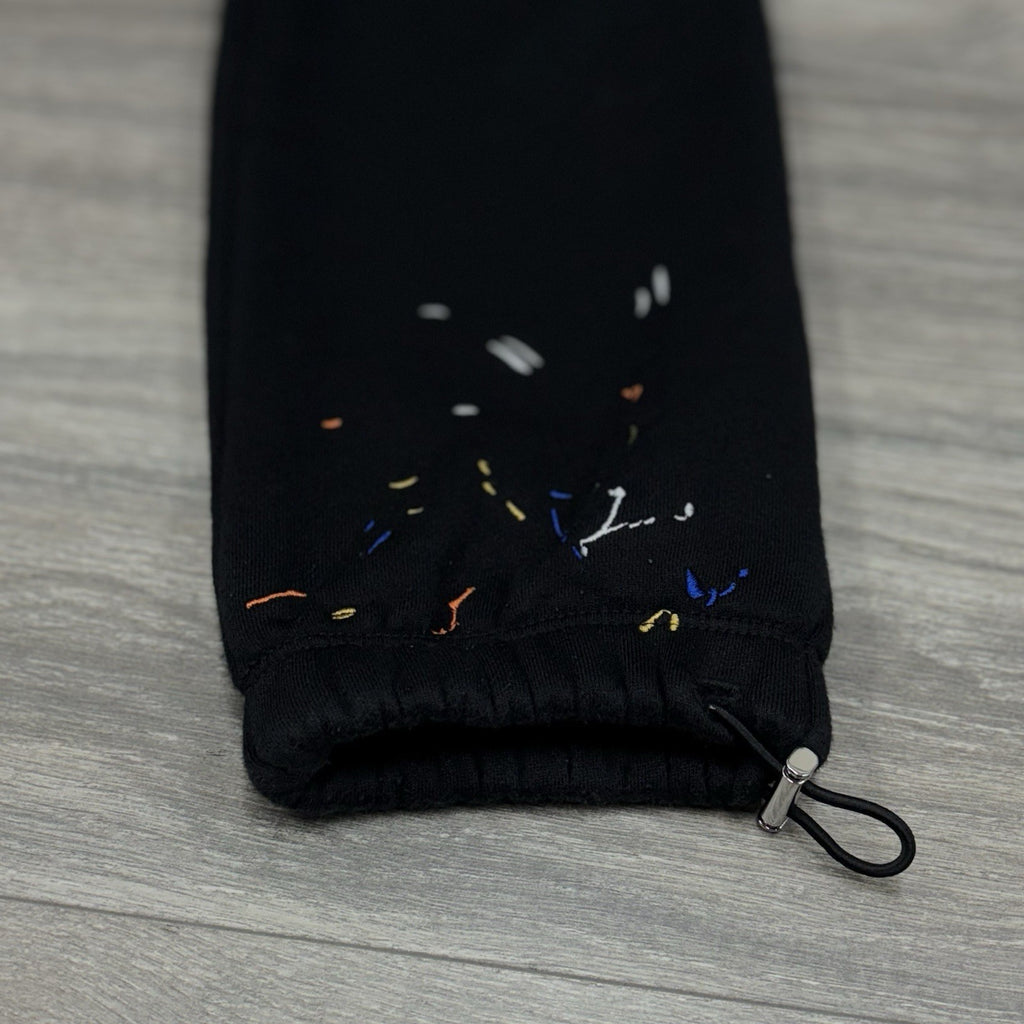 Size Small - Amiri Core Logo Paint Drip Sweatpants ' Black ' | SUPER CLEAN!