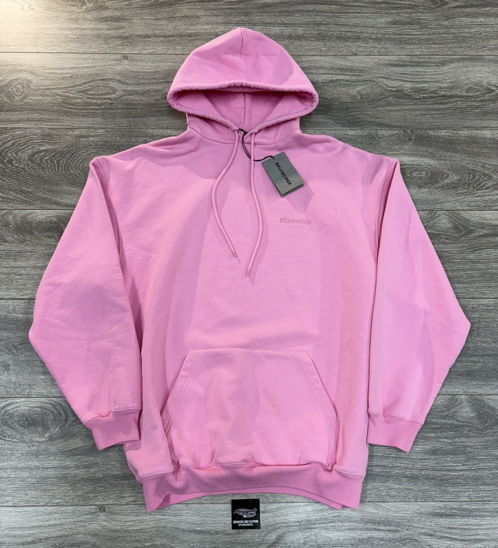 Size Small - Balenciaga Embroidered Logo Hoodie ' Pink '