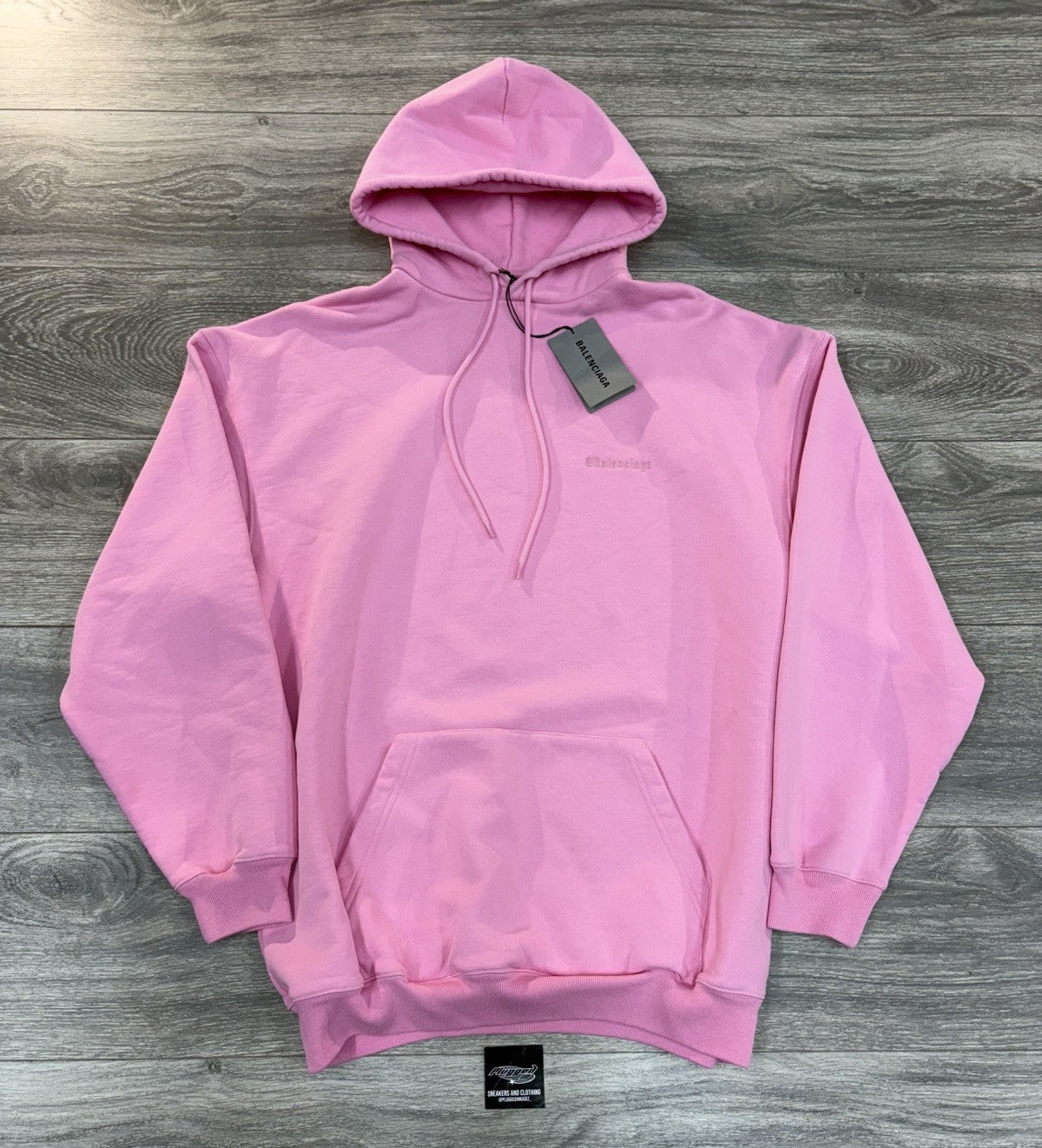 Size Small - Balenciaga Embroidered Logo Hoodie ' Pink '