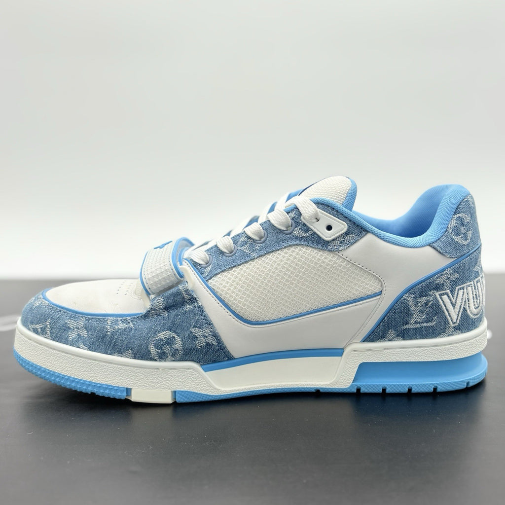 Size 10 LV (11-11.5 US) Louis Vuitton Strap Trainer ' Blue ' | SUPER CLEAN!