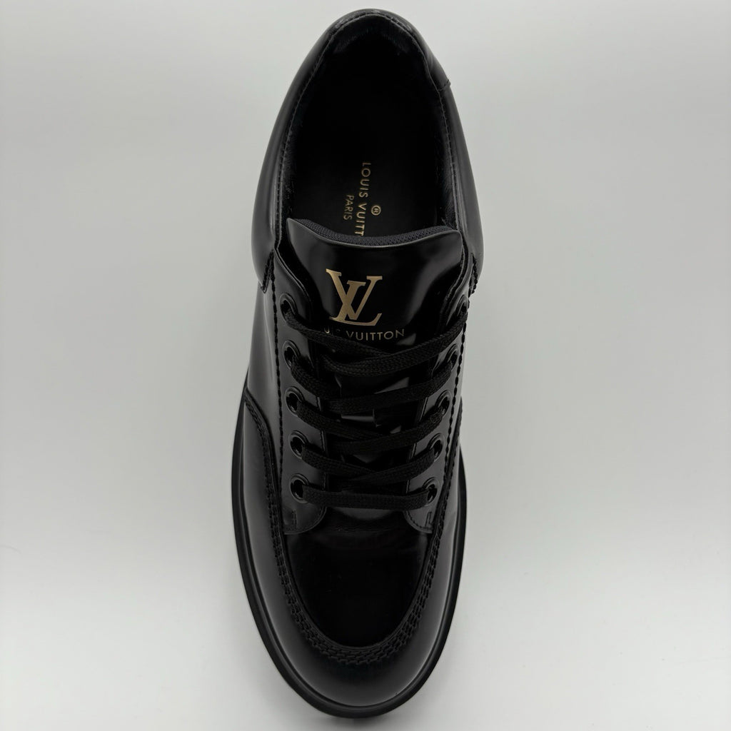 Size 7 LV (8-8.5 US) Louis Vuitton Leather Derby Sneaker ' Black ' | SUPER CLEAN