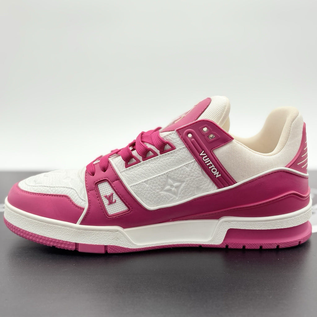 Size 10 LV (11-11.5 US) - Louis Vuitton Trainer ' White Pink ' | EXCELLENT COND!