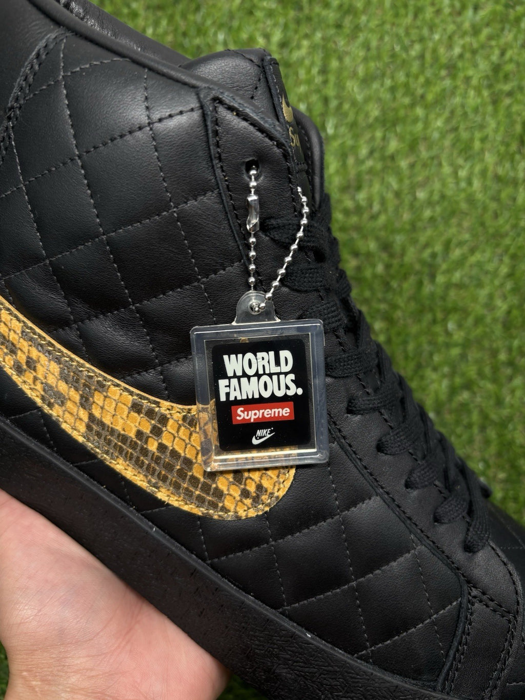 Size 11 - Nike Supreme x Zoom Blazer QS SB Mid Black Snakeskin | NEW!