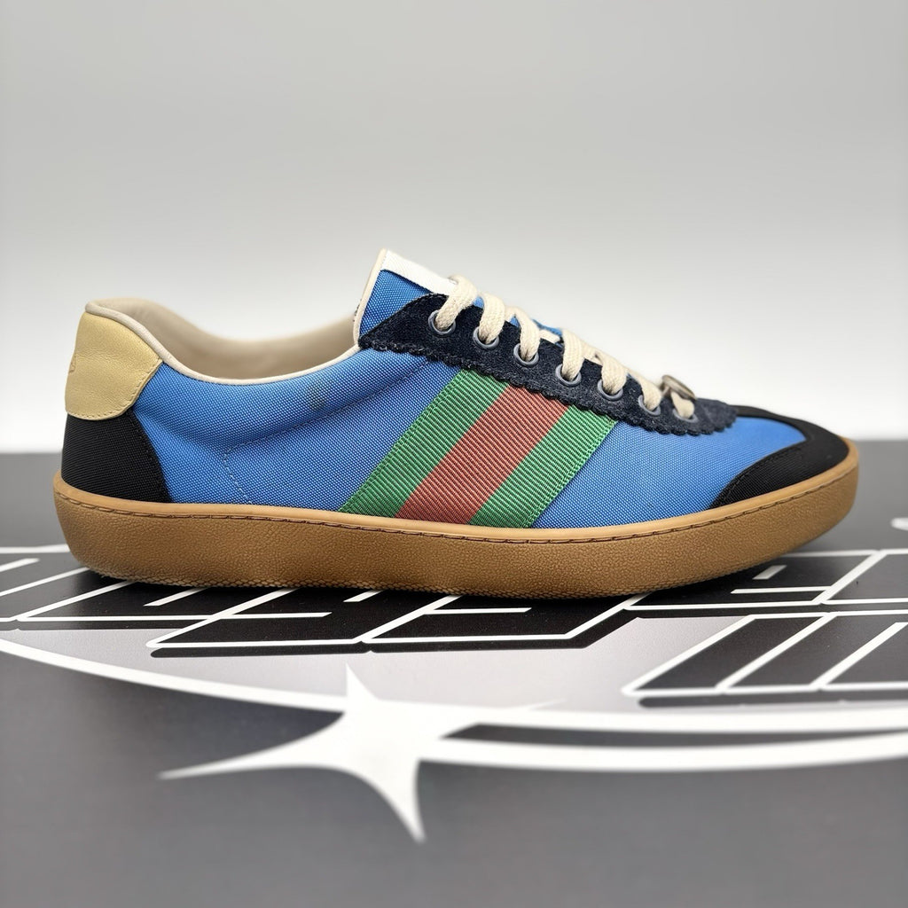Size 8 G (8.5 US) - Gucci Web Accent Nylon ‘ Blue ‘  | GOOD CONDITION!