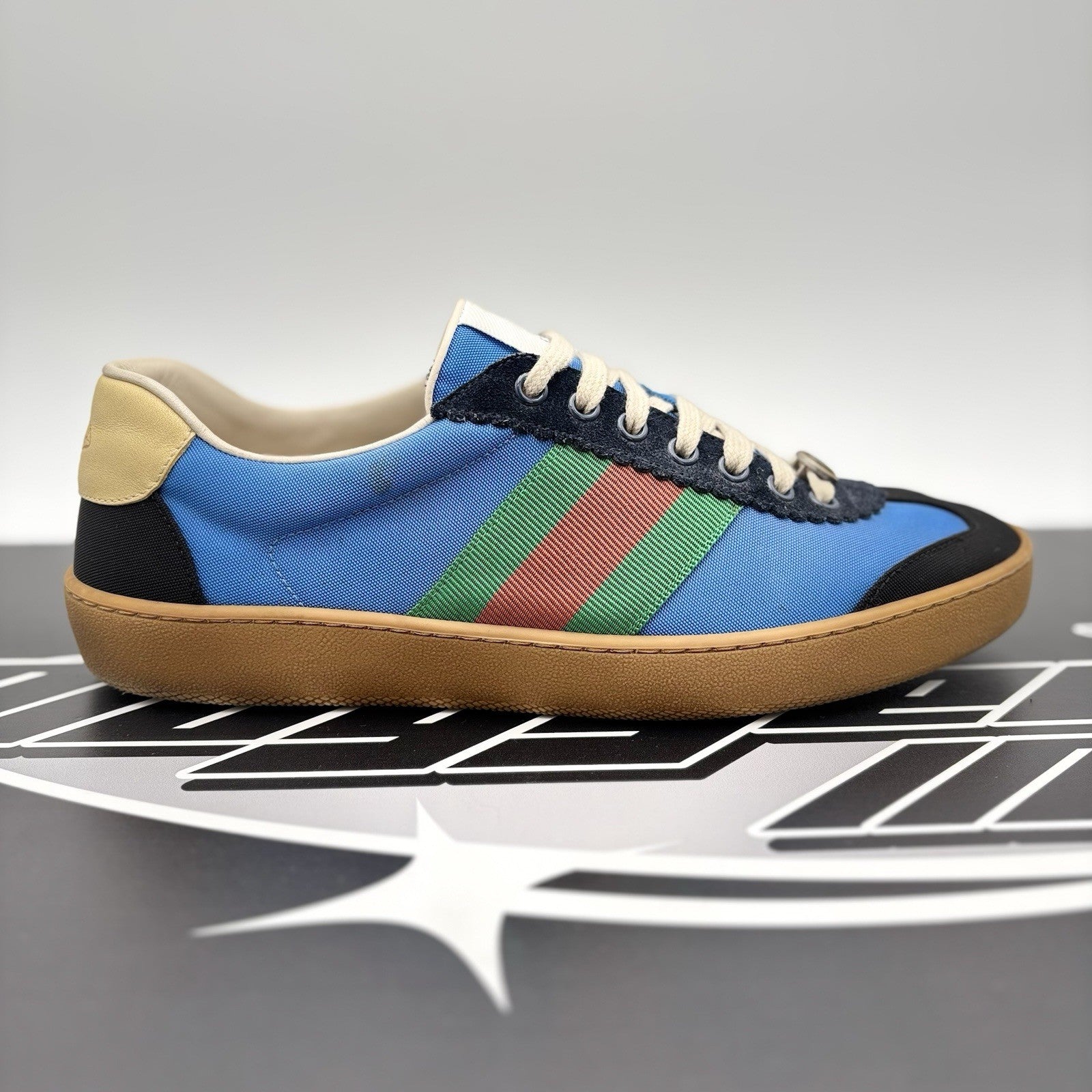 Size 8 G (8.5 US) - Gucci Web Accent Nylon ‘ Blue ‘  | GOOD CONDITION!