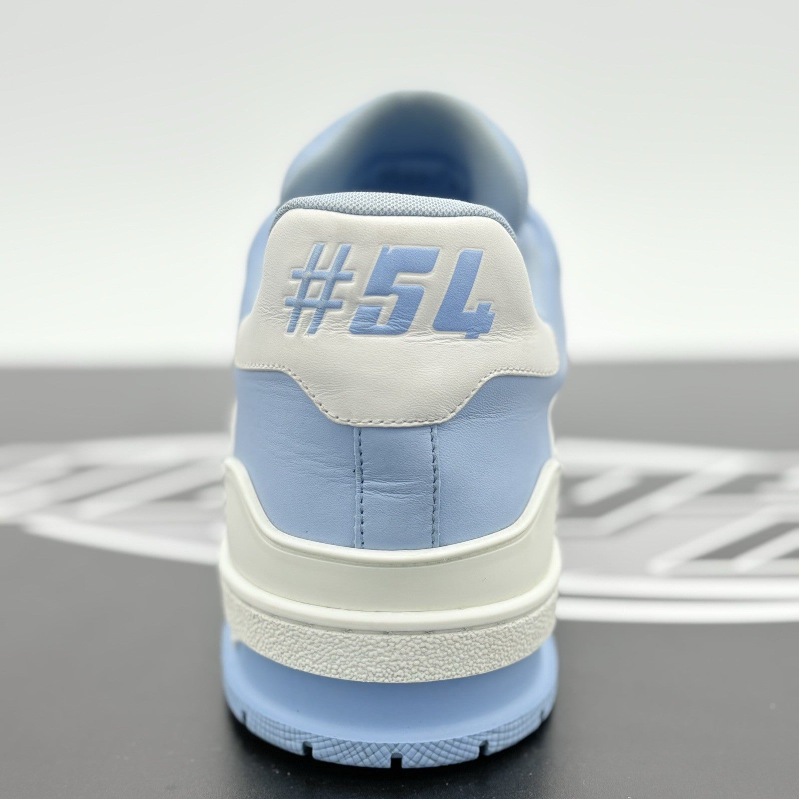 Size 9 LV (10-10.5 US ) Louis Vuitton Trainer ' White Light Blue ' | GREAT COND!
