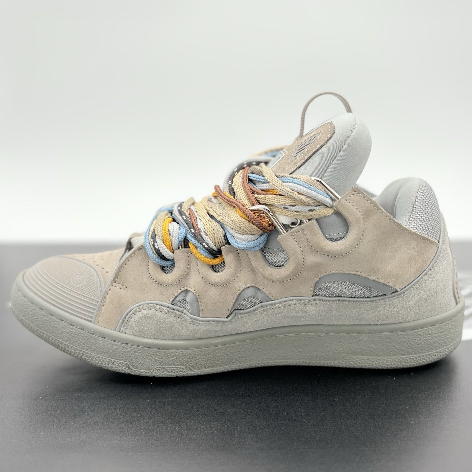 Size 45 (12 US) Lanvin Curb Sneaker ' Grey Colorful Laces ' | GREAT CONDITION!
