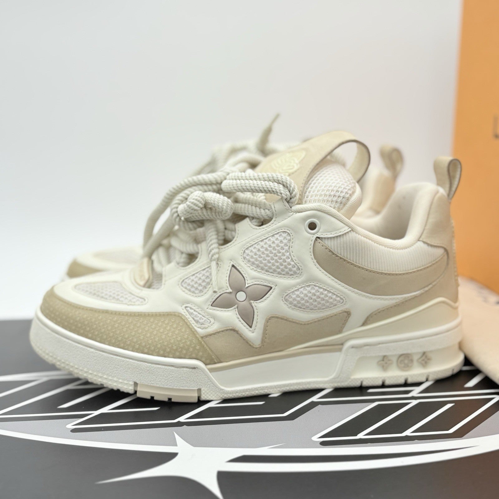 Size 7 LV (8-8.5 US) Louis Vuitton Skate ' Beige White ' | GREAT CONDITION!