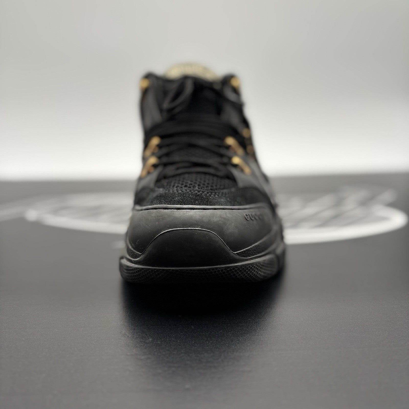 Size 8 G (8.5 US) - Gucci Flashtrek ' SEGA Black Leather ' | GOOD CONDITION!