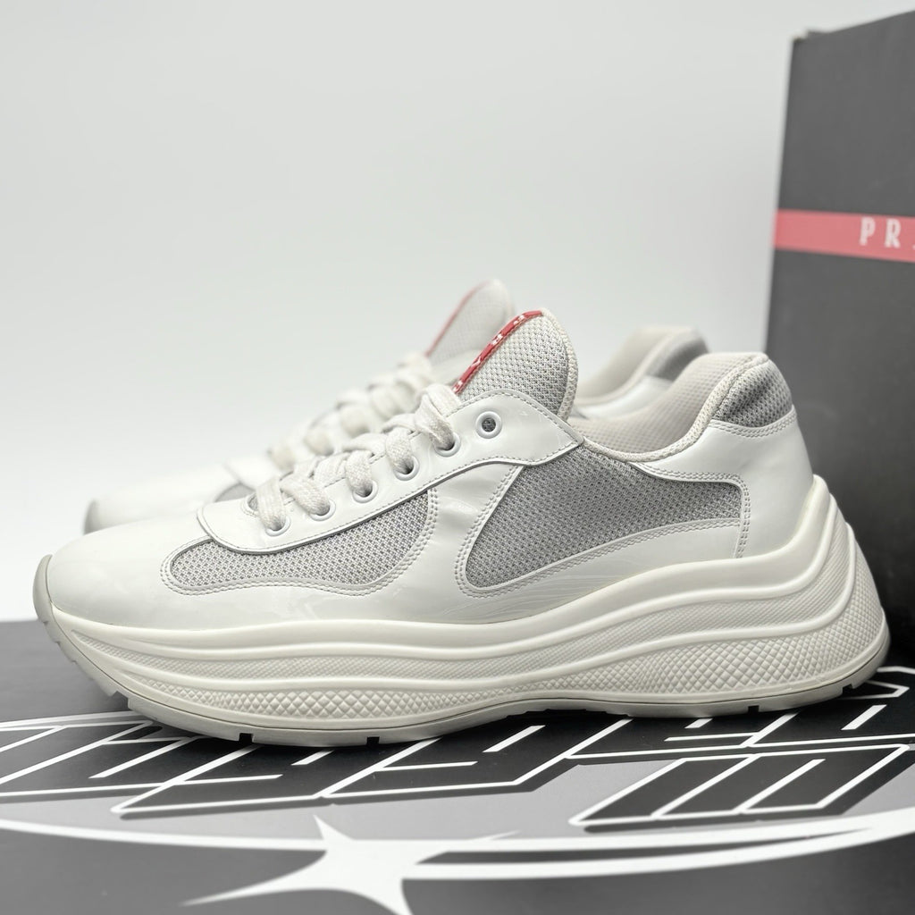 Size 8 UK (9 US) - Prada Americas Cup Sport ' White Grey ' | GREAT CONDITION!