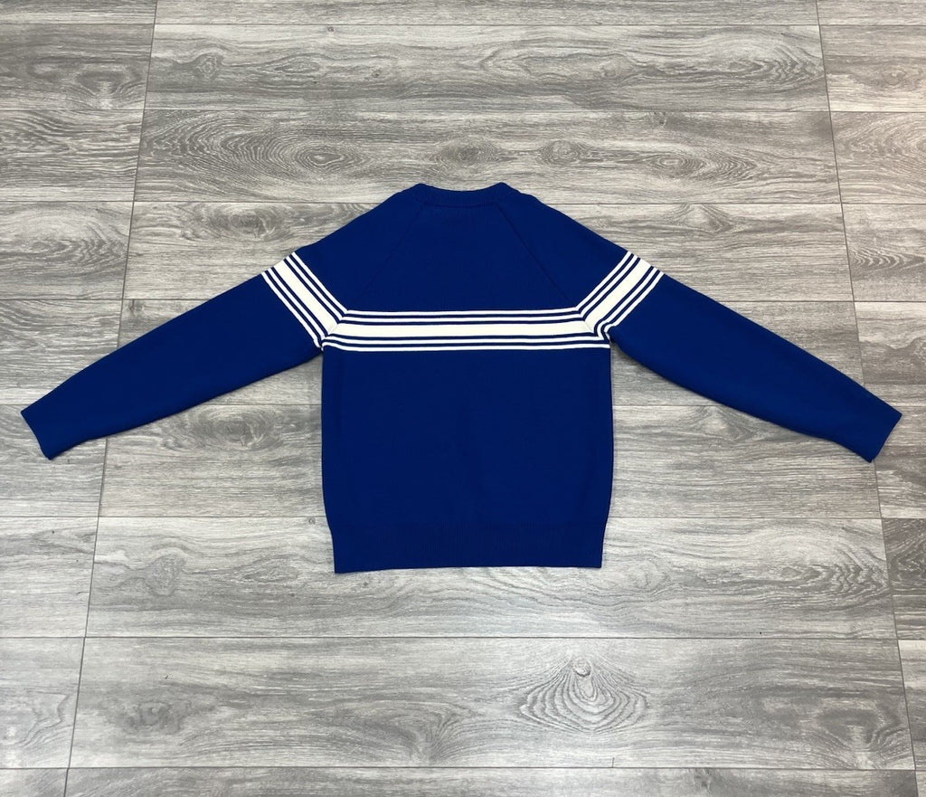 Size Medium - Gucci Knit Wool Sweater With Square GG ' Blue White ' | EXCELLENT!