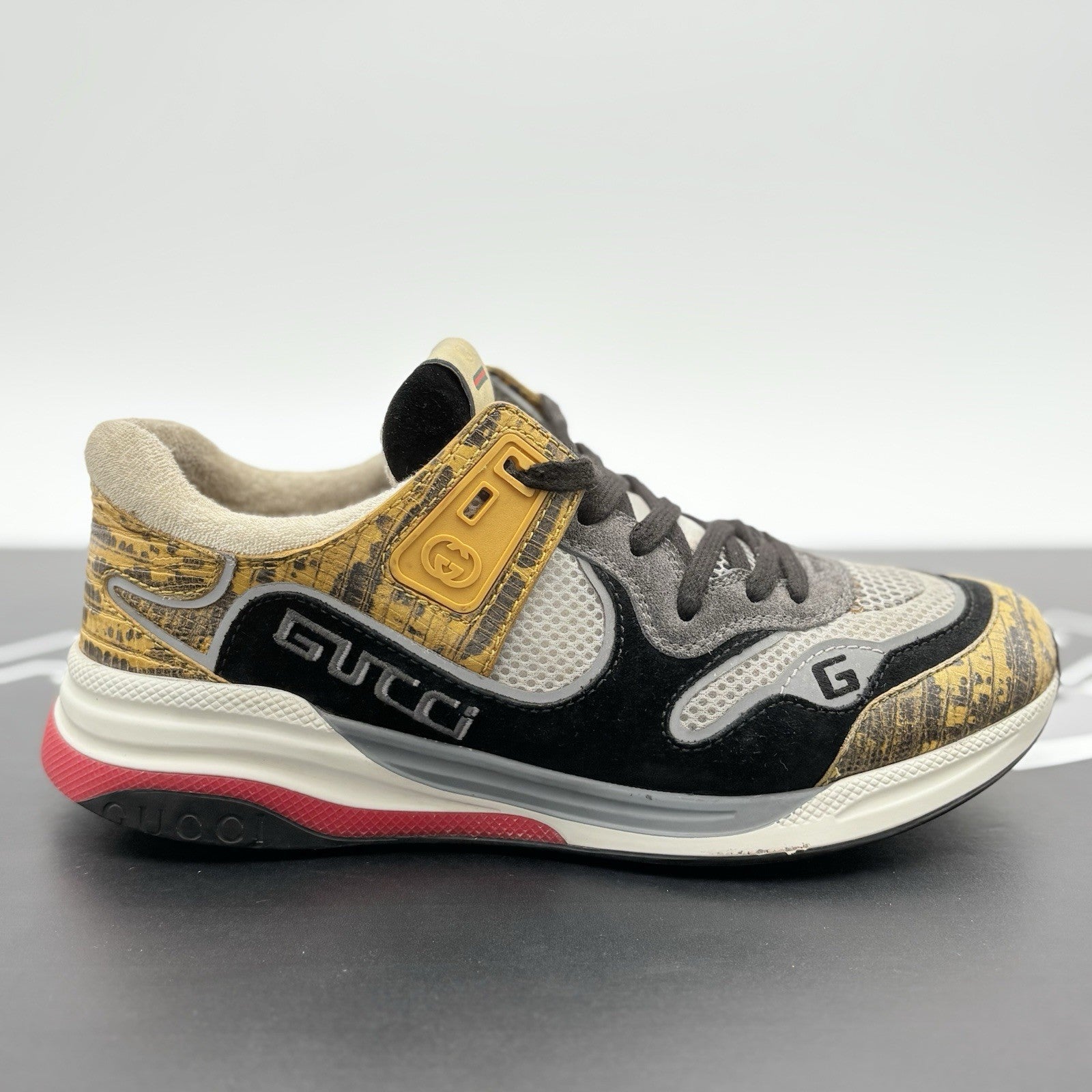 Size 6.5 G (7 US) - Gucci Ultrapace ' Yellow Tejus Printed '