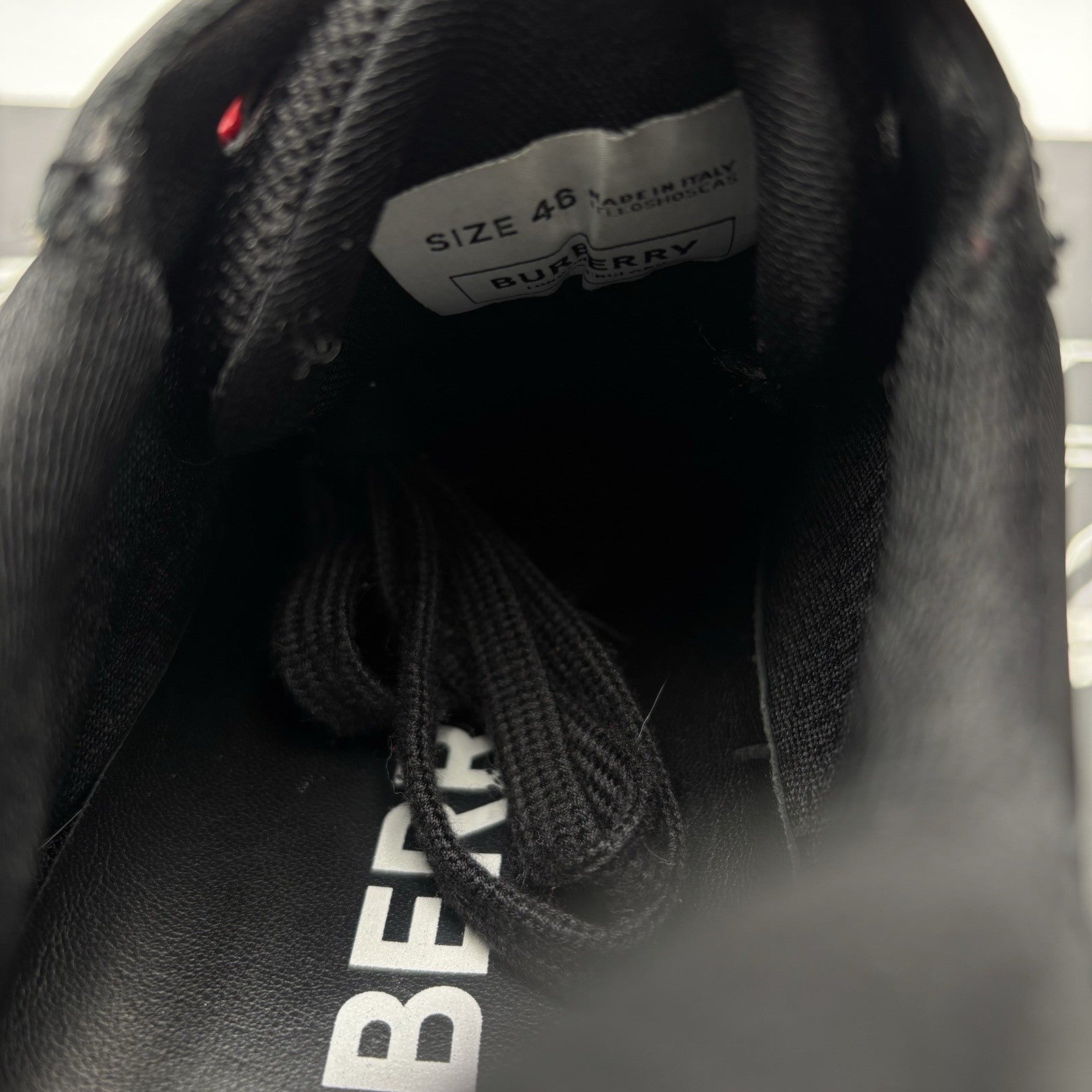 Size 46 (13 US) Burberry Check Suede Leather Vintage ' Black ' | GOOD CONDITION!