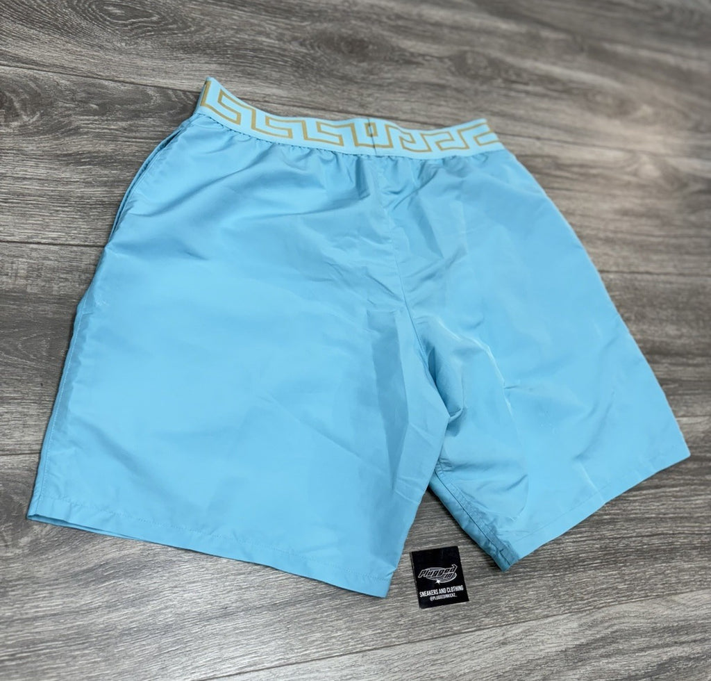 Size 5 - Versace Greca Border Swim Shorts' Blue ' | NEW!