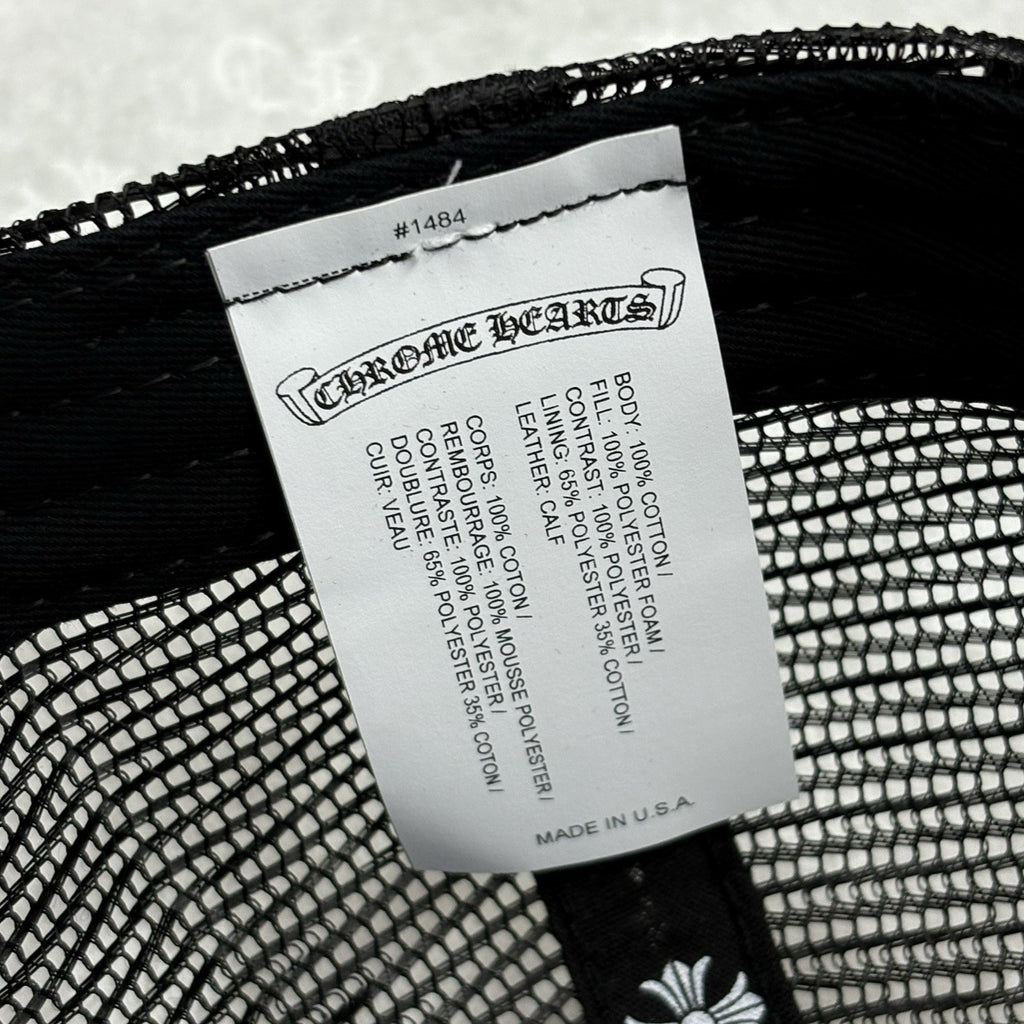 Chrome Hearts White Cemetery Cross Trucker Hat ' Black ' | BRAND NEW!