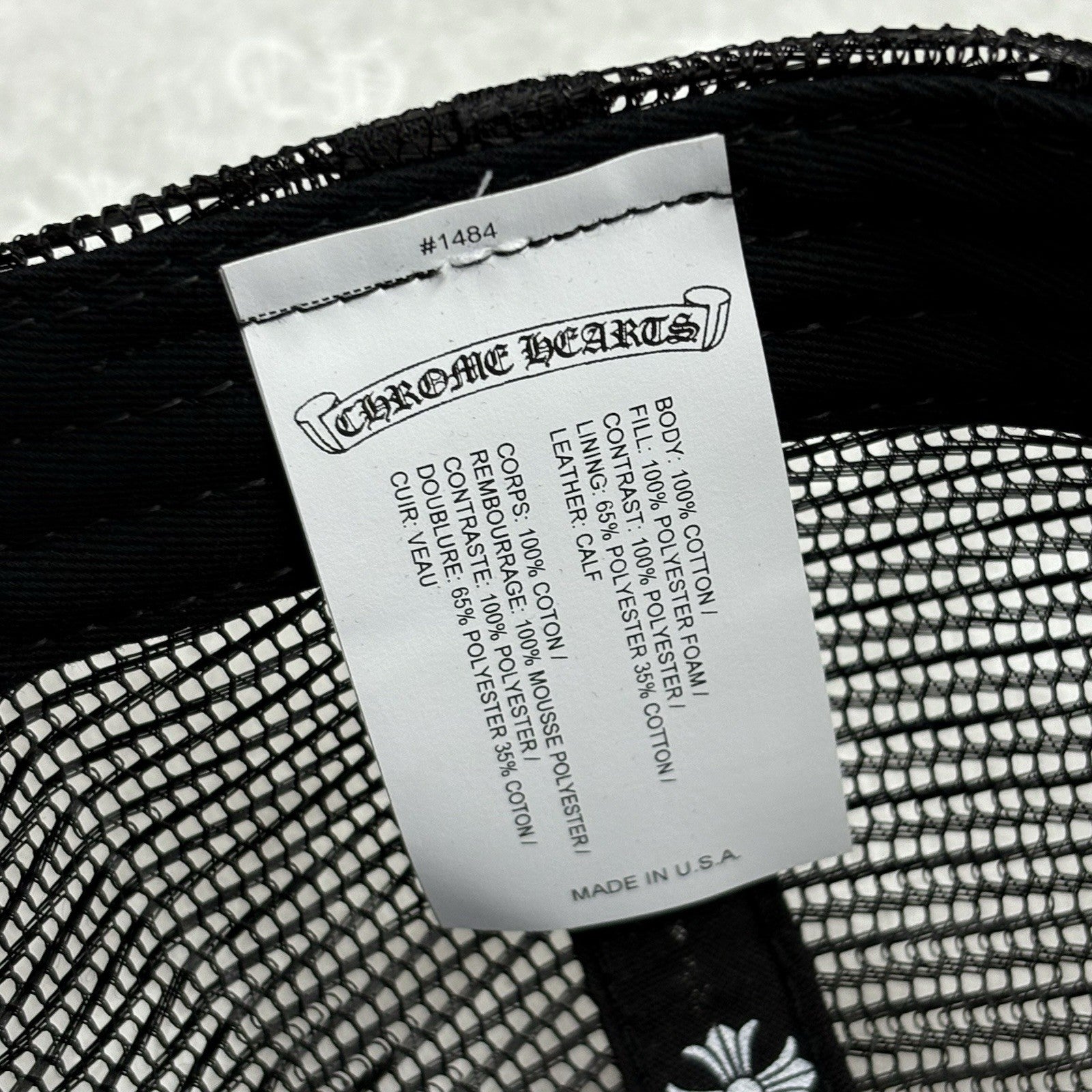 Chrome Hearts White Cemetery Cross Trucker Hat ' Black ' | BRAND NEW!