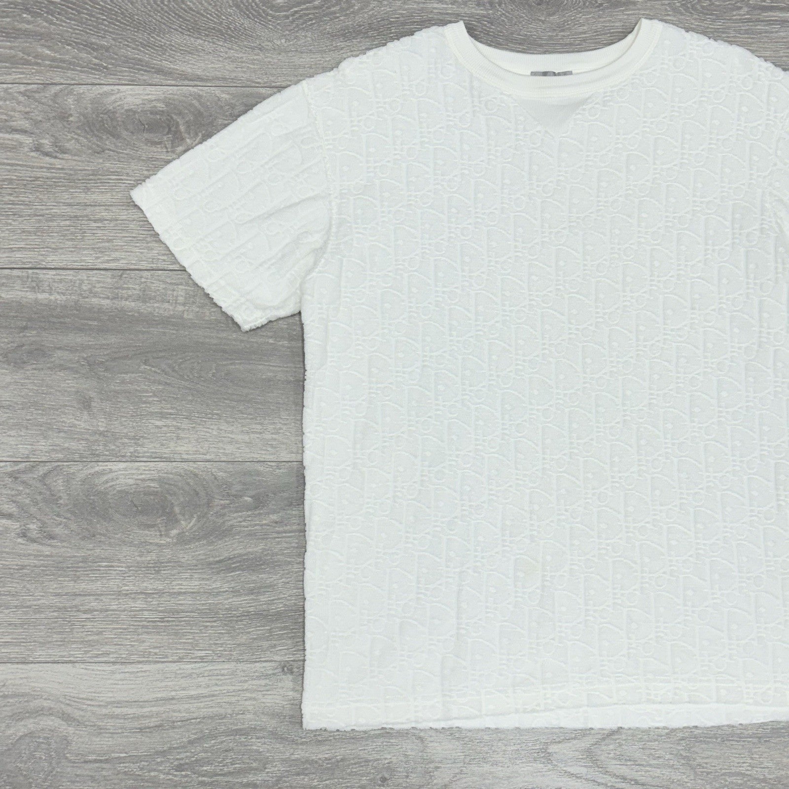 Size XS - Dior Oblique Relaxed Fit Terry Cotton Jacquard T-Shirt ' Off White '