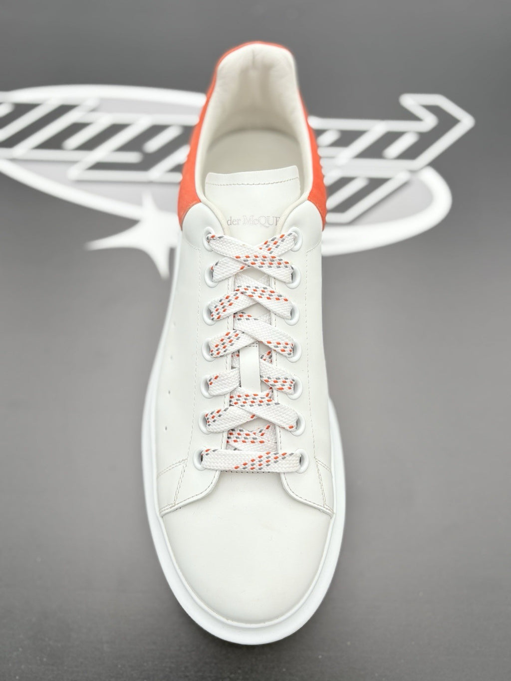 Size 45 (12 US) Alexander McQueen Oversized ' White Orange ' | GREAT CONDITION!