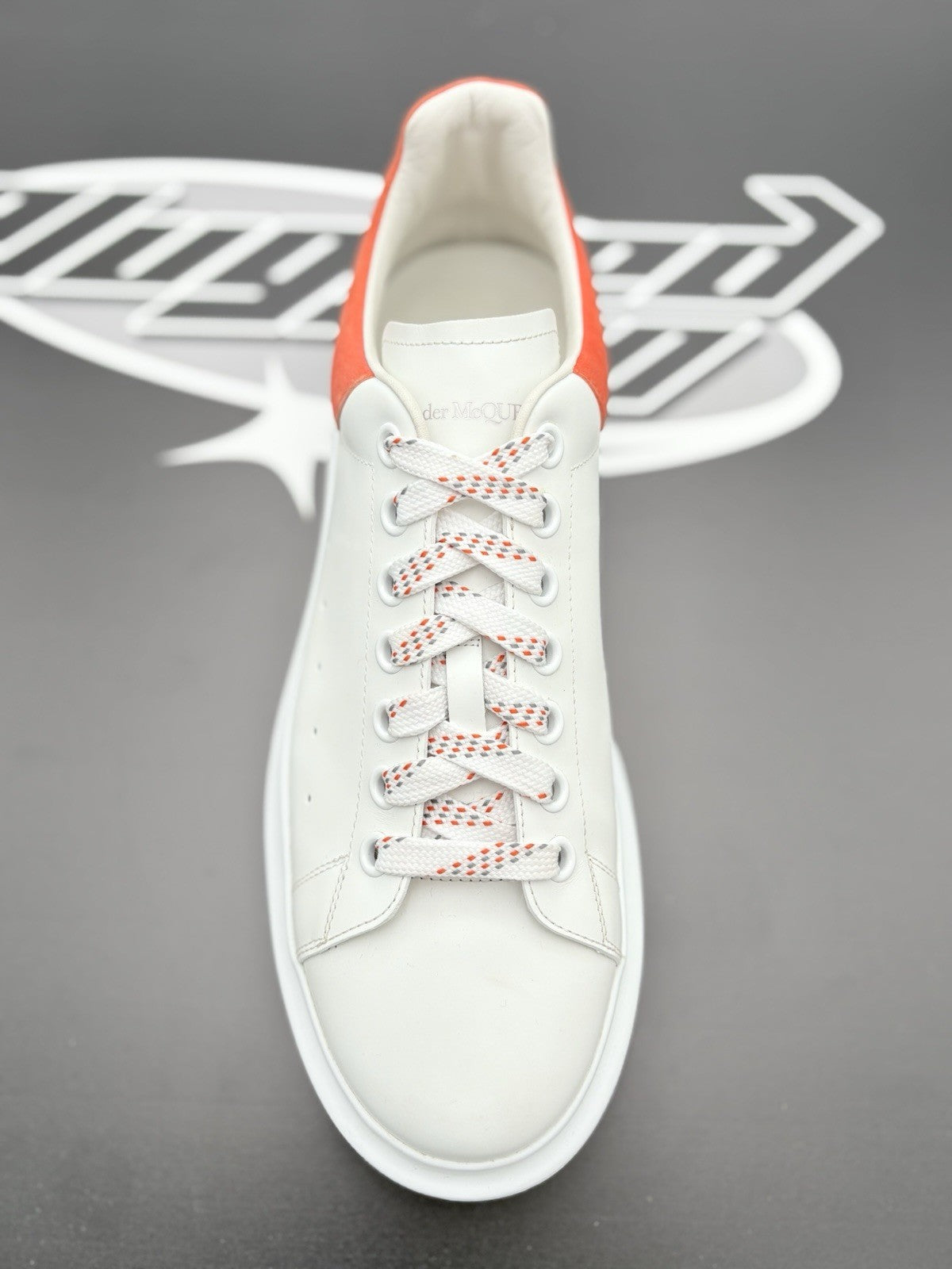 Size 45 (12 US) Alexander McQueen Oversized ' White Orange ' | GREAT CONDITION!