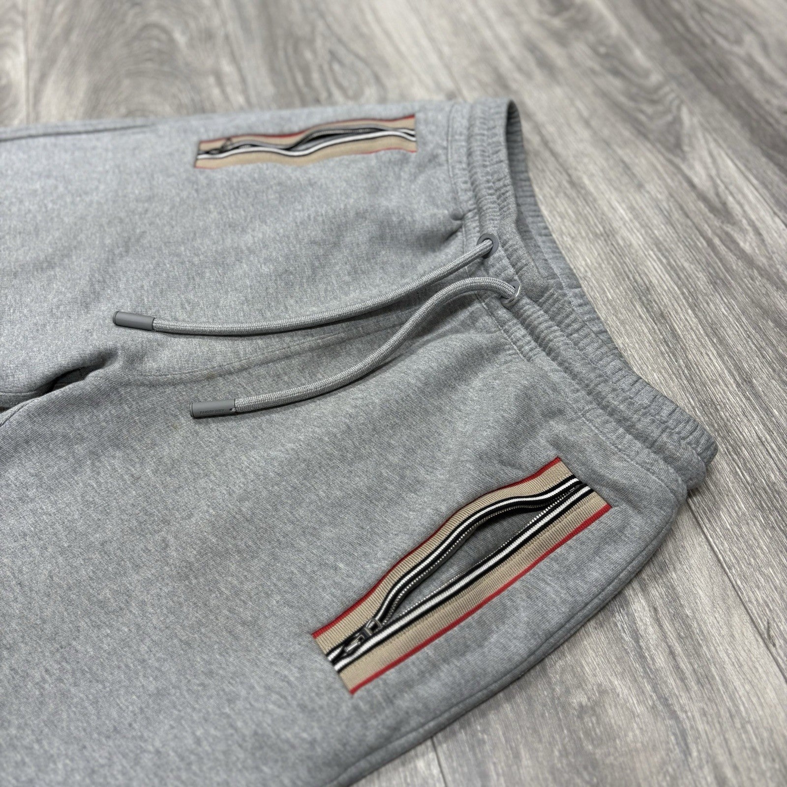 Size Medium - Burberry Melange Sweat Pants ' Pale Grey '