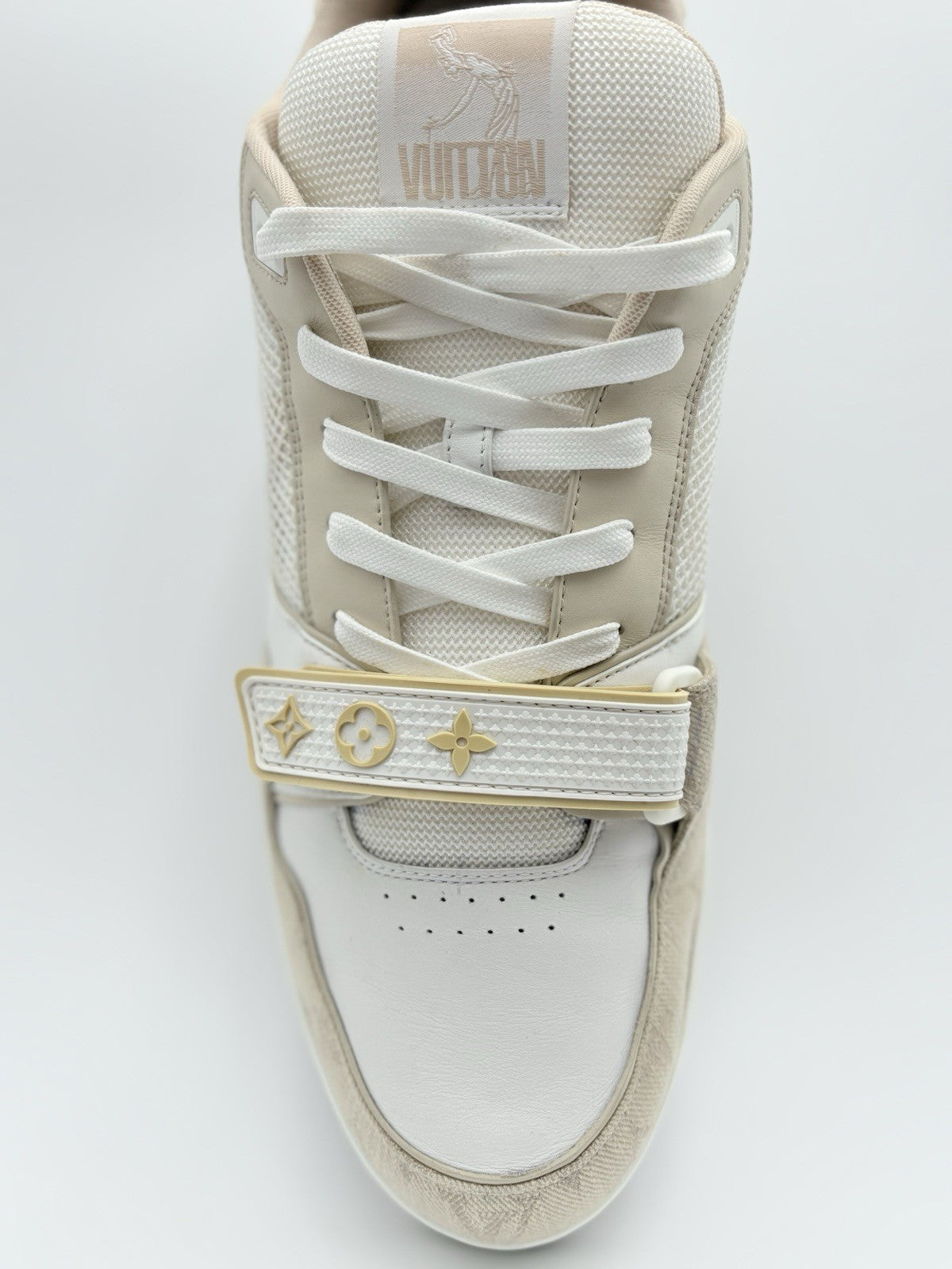 Size 12 LV (13-13.5 US) Louis Vuitton Trainer Strap ' Beige ' | GREAT CONDITION!