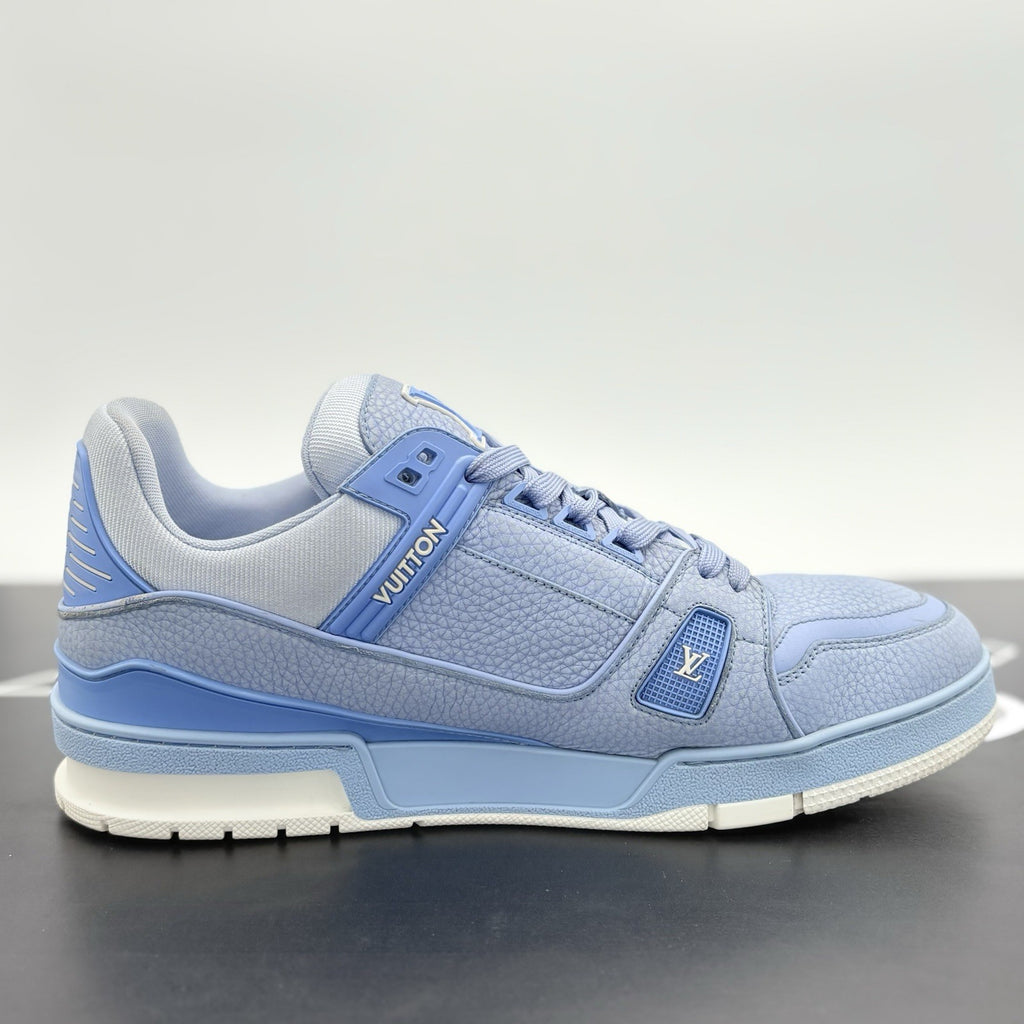 Size 11 LV (12-12.5 US) Louis Vuitton Trainer ' Light Blue White ' | GREAT COND!