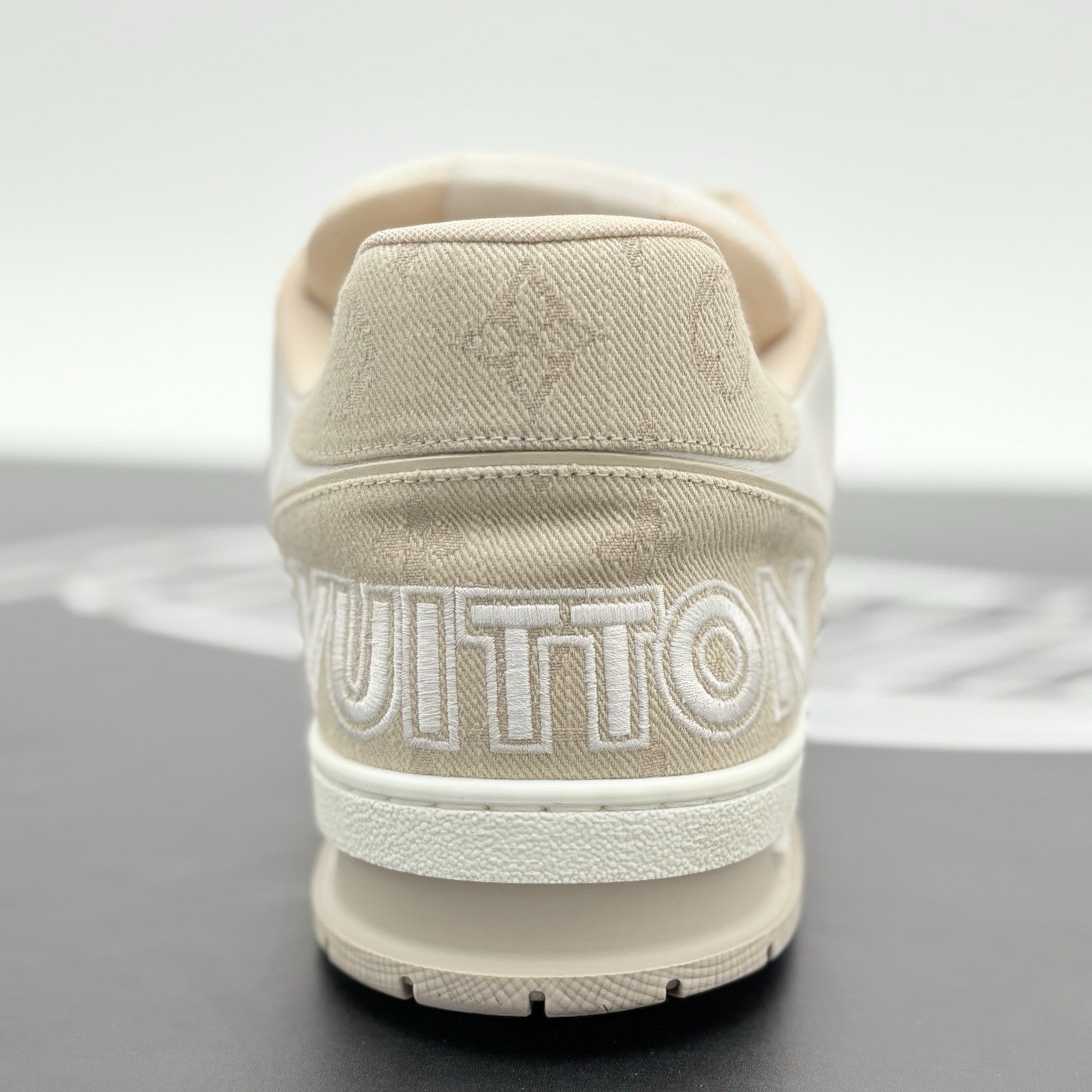 Size 12 LV (13-13.5 US) Louis Vuitton Trainer Strap ' Beige ' | GREAT CONDITION!