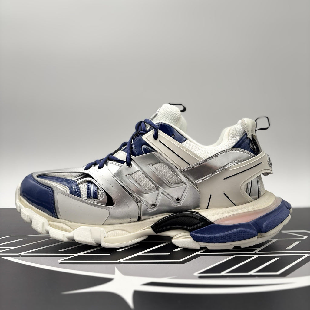 Size 46 (13 US) - Balenciaga Track LED Sneaker ' Silver Navy ' | BRAND NEW!