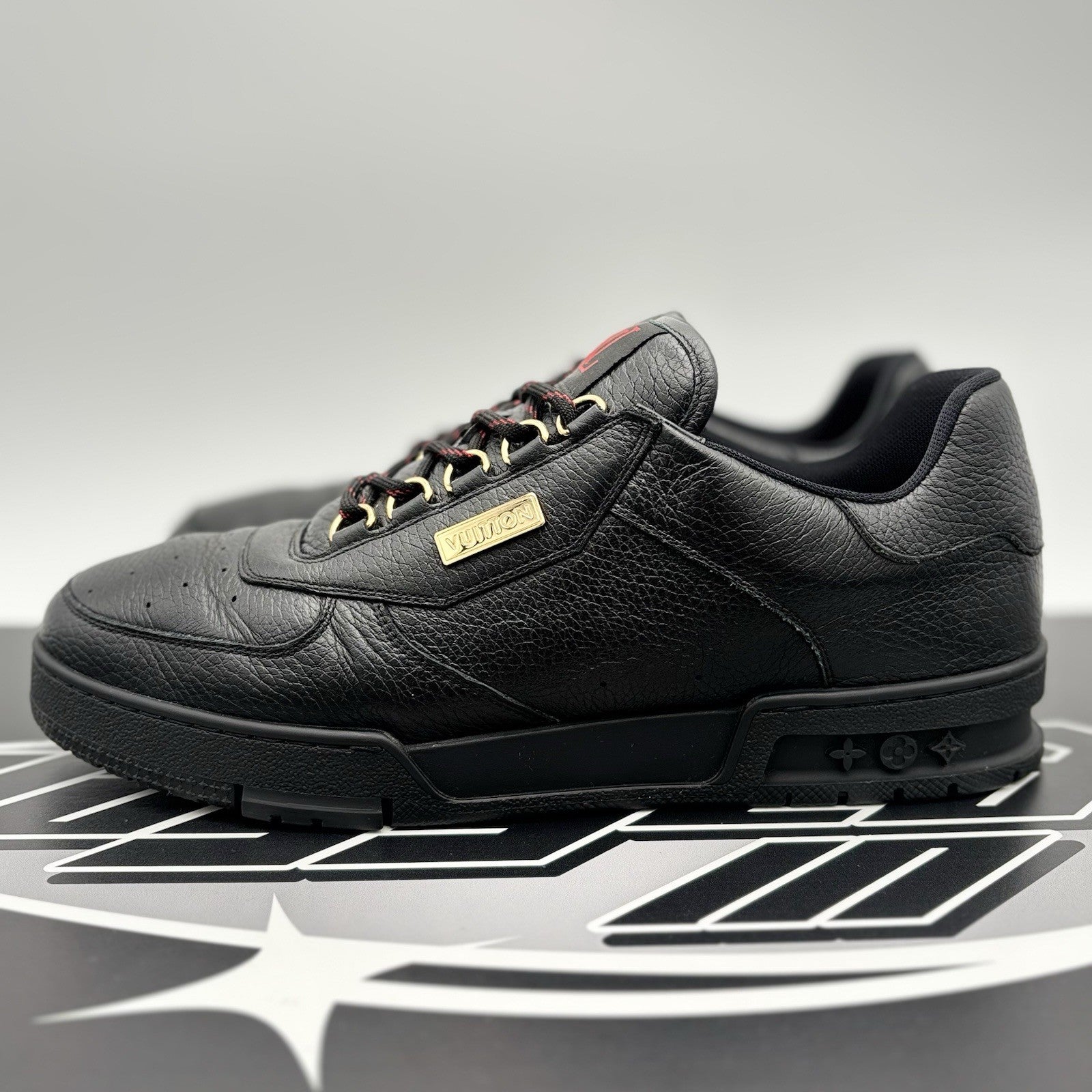 Size 9 LV (10-10.5 US) - Louis Vuitton Hardware Calfskin Trainer ‘ Black, Gold ‘