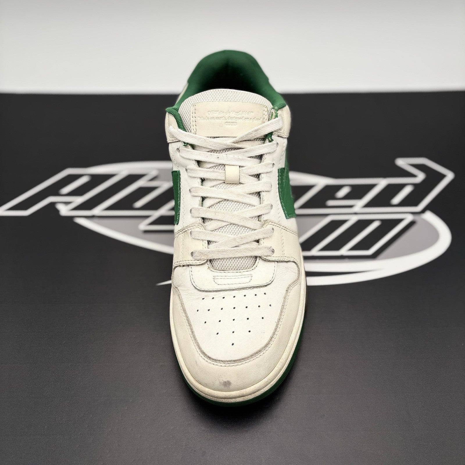 Size 43 (10 US) Off-White Out of Office ' White, Green ' | GOOD CONDITION!